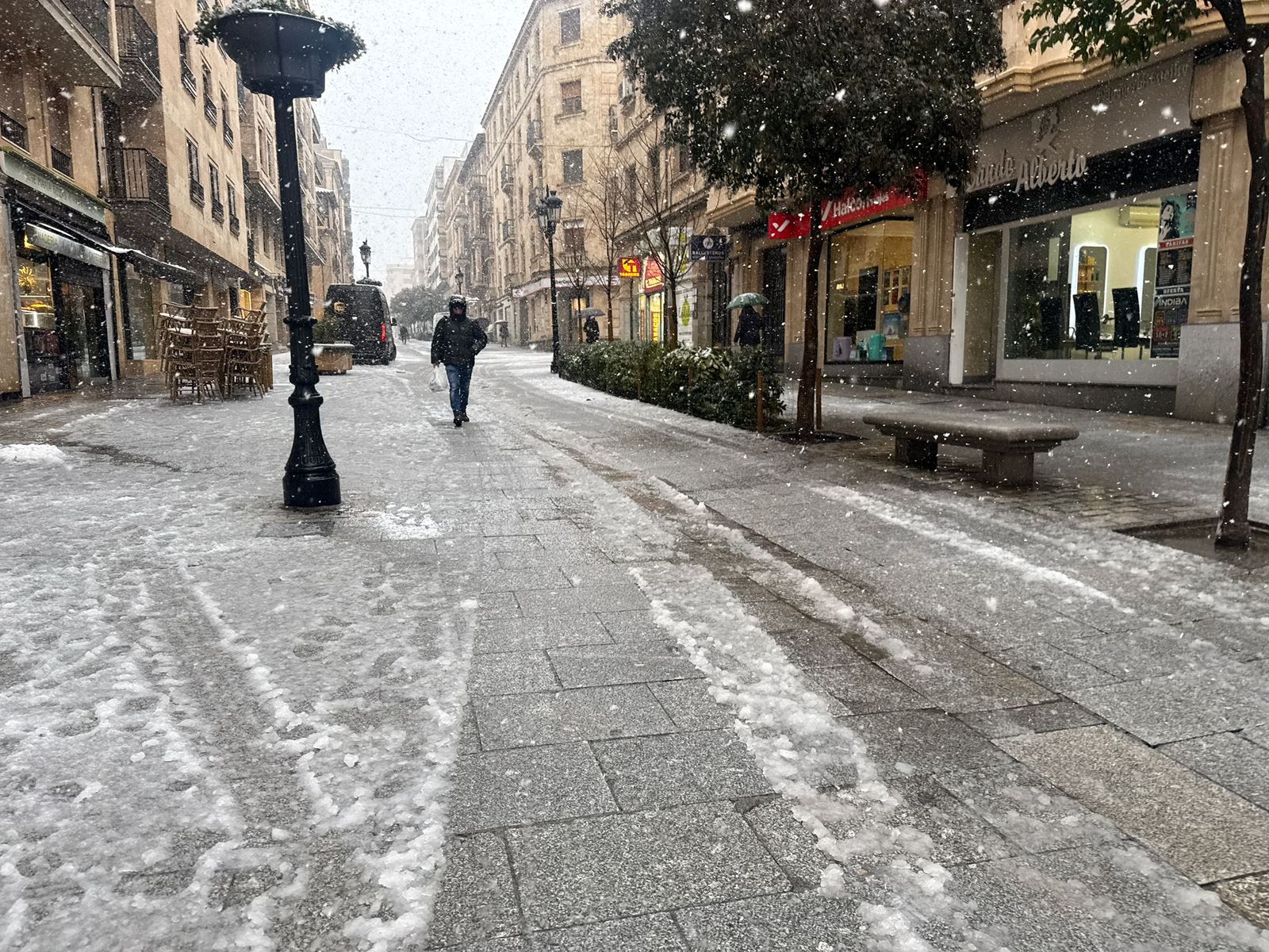 La nieve anega carreteras y tiñe de blanco Salamanca capital y provincia: imágenes de la nevada de este 28 de enero
