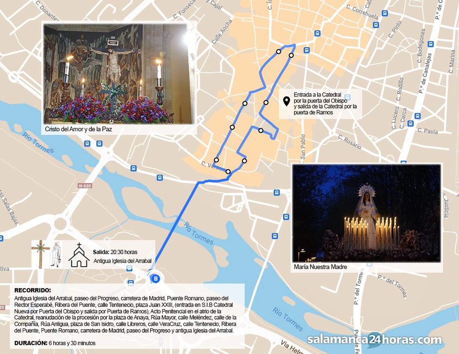 Recorrido procesión del Arrabal 2025