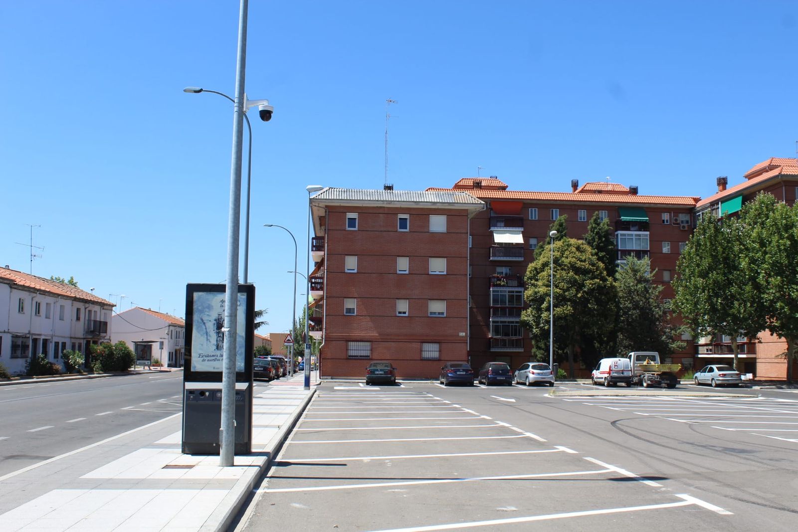 Cámaras de control de acceso al nuevo aparcamiento disuasorio de la plaza del Maestro Luna. Foto de archivo