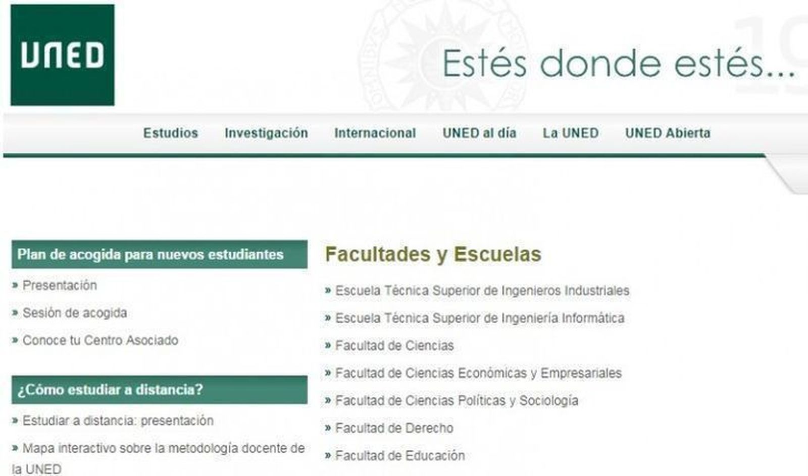 La UNED mantiene este curso el número de alumnos matriculados