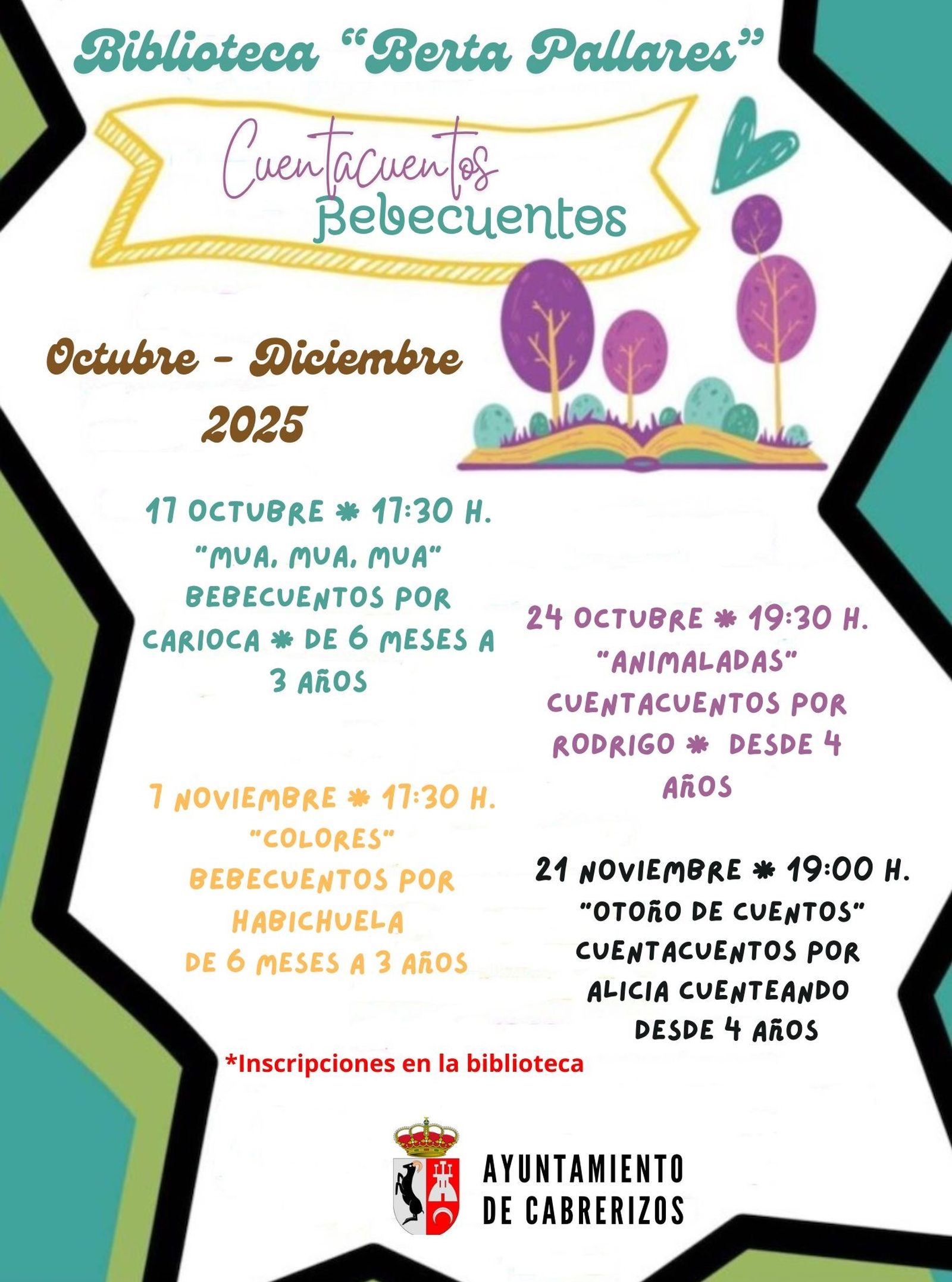 Cuentos y talleres en la Biblioteca Municipal de Cabrerizos entre octubre y diciembre