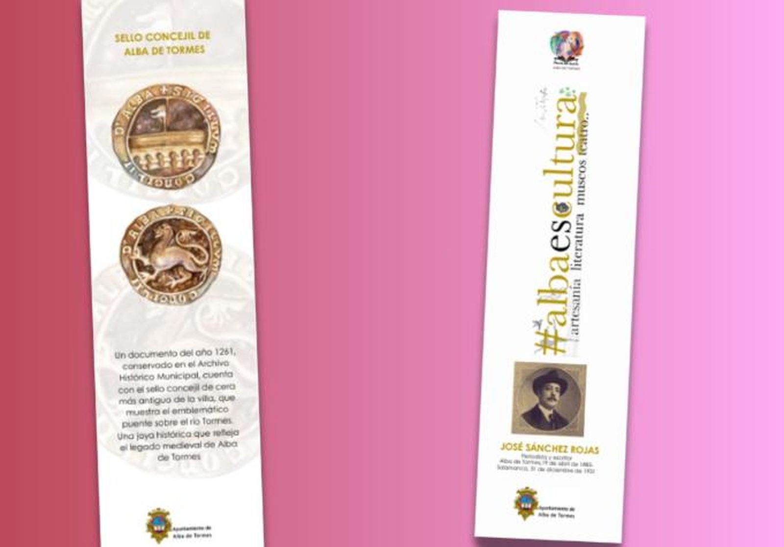 Marcapáginas conmemorativo por la compra de un ejemplar en la Feria del Libro de Alba de Tormes. Foto Ayto. Alba de Tormes