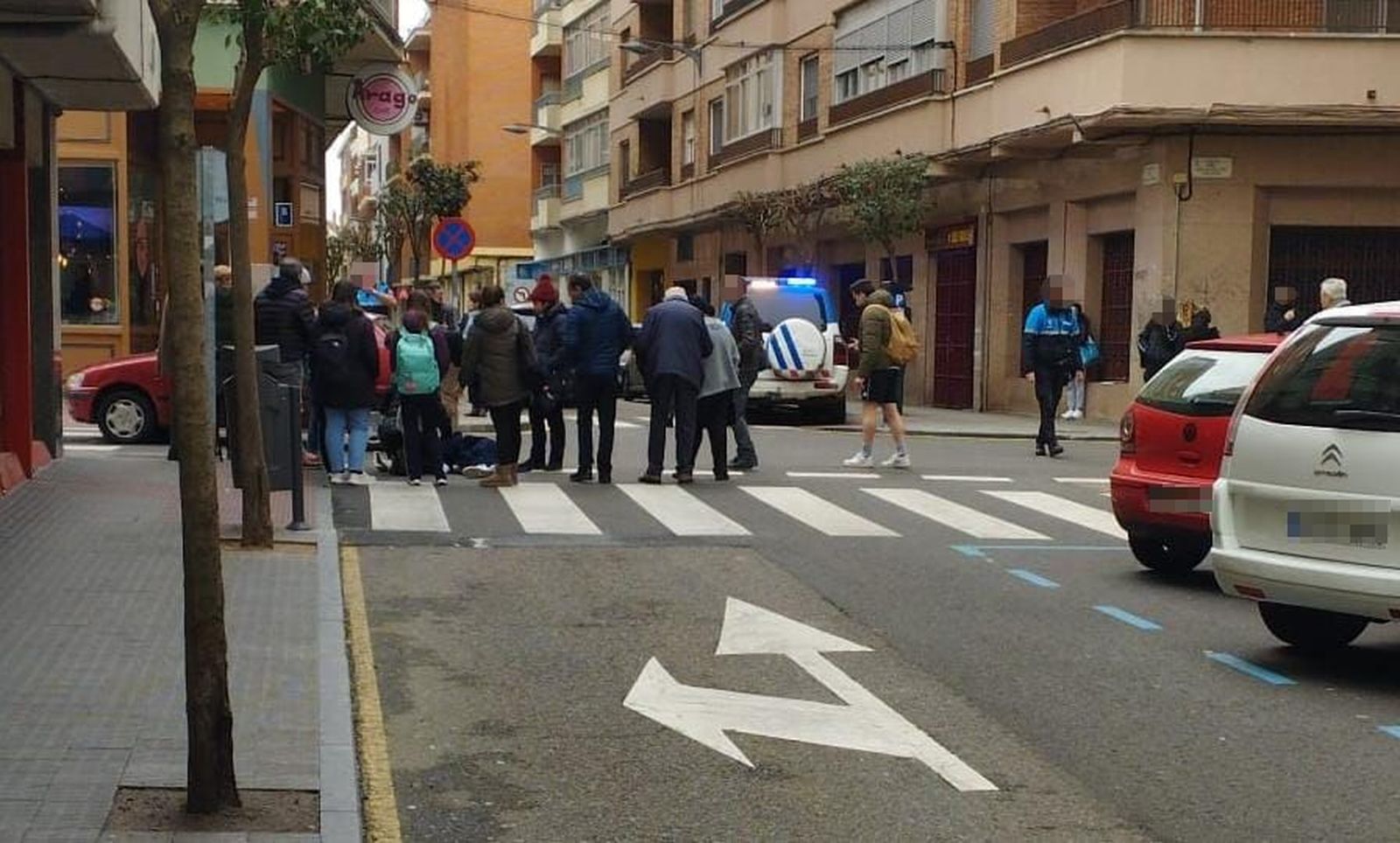 Atropello a una joven en la confluencia entre Santa Teresa y Regimiento de Toledo