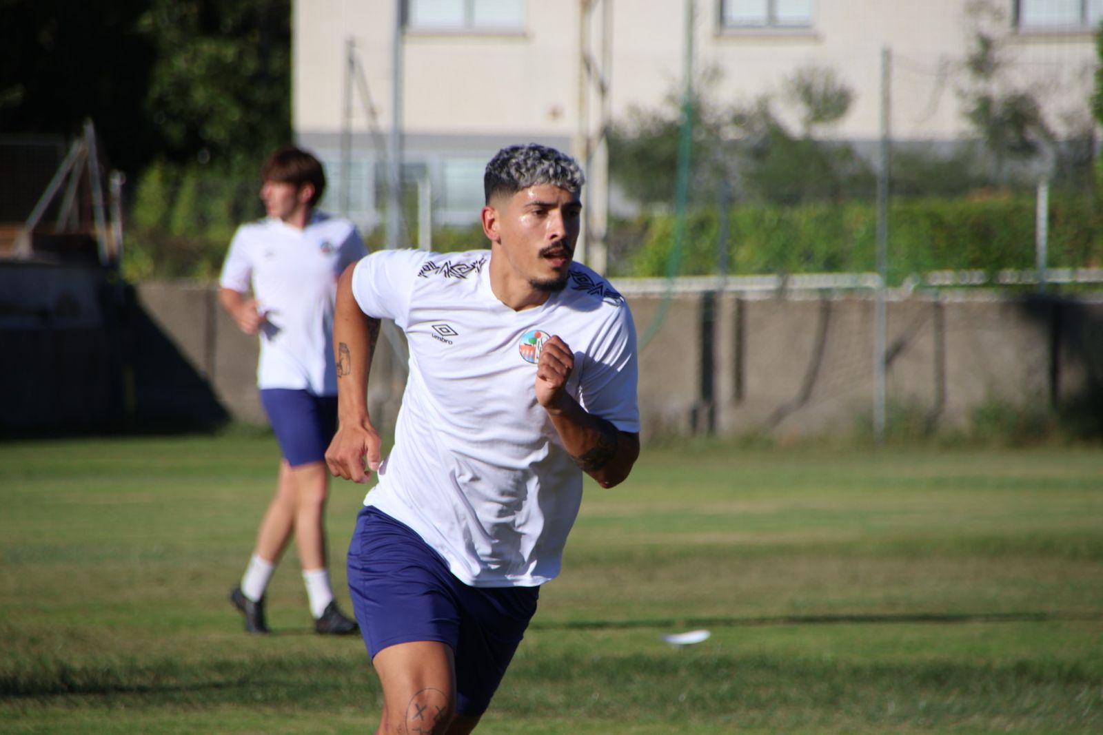 Servetti, en un entrenamiento con el Salamanca CF UDS