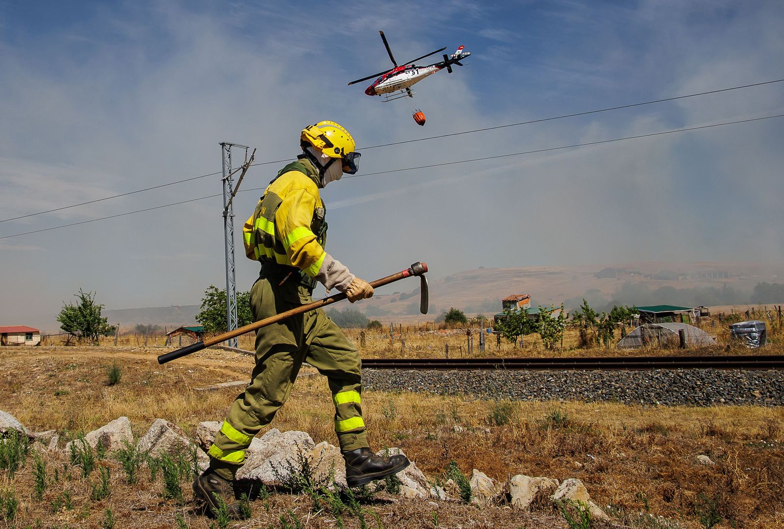 Incendio forestal en Martín de Yeltes, correspondiente a un fuego del mes de julio de 2025