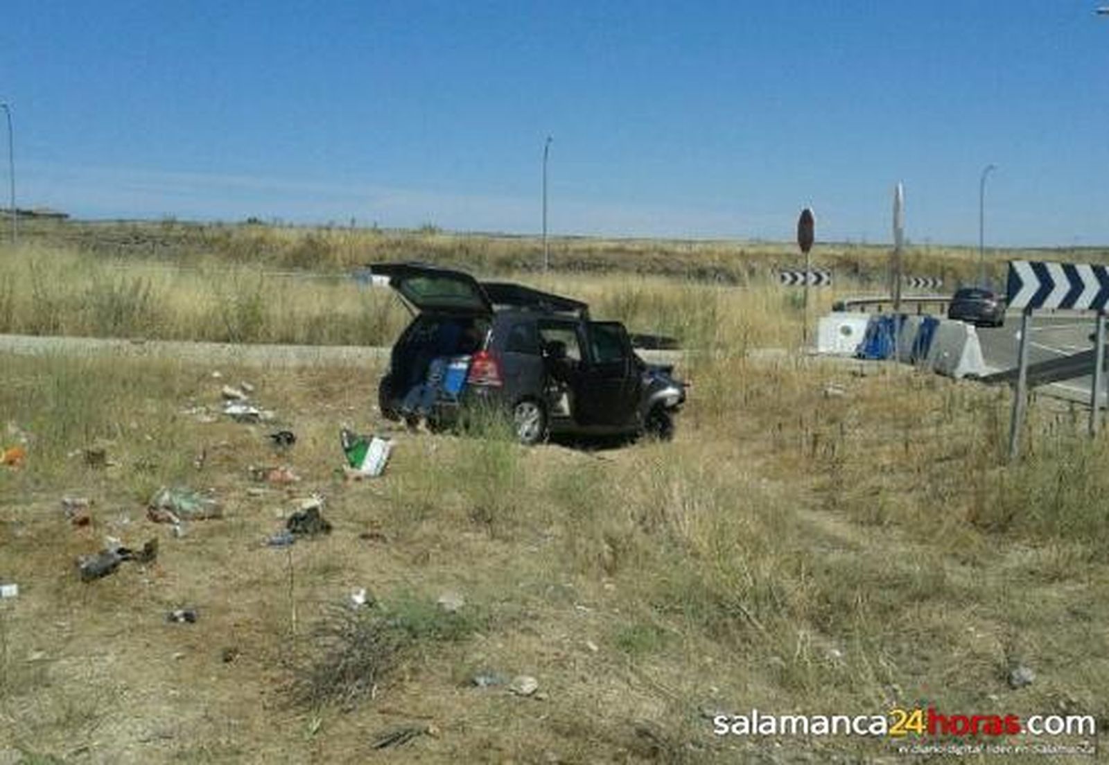 Un herido grave y tres leves en un accidente de tráfico en la circunvalación de la A-62