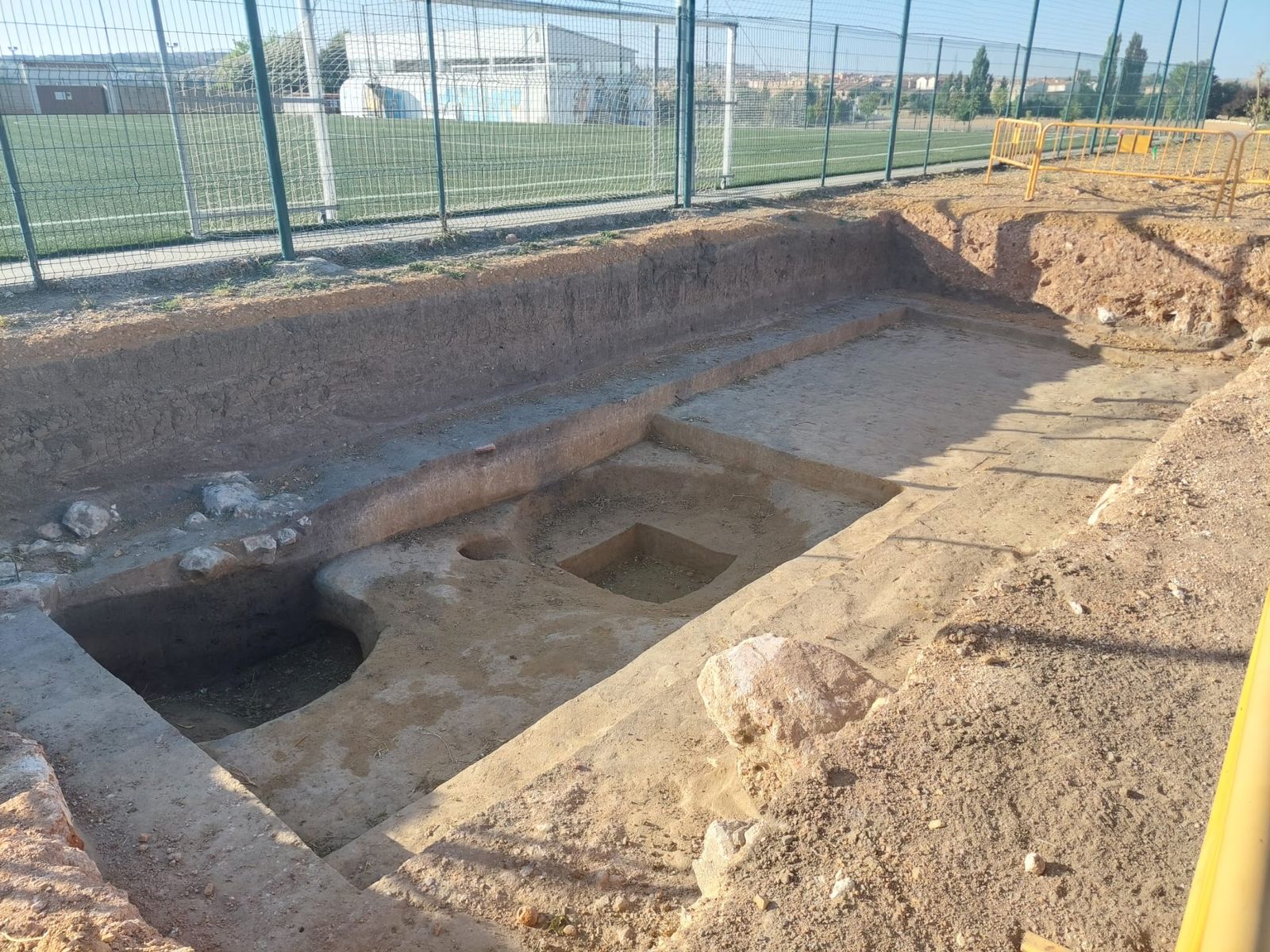 Restos de la vivienda romana aparecida en la zona del Salinar de Villamayor de Armuña