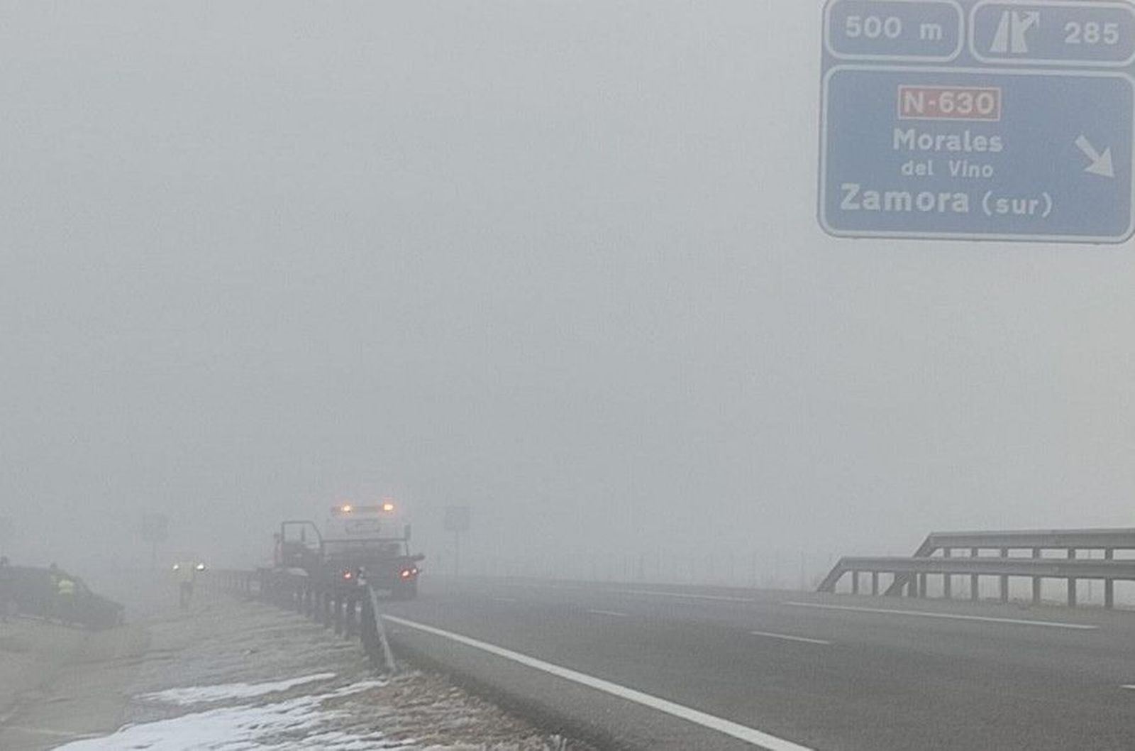 Estado de la A-66 a su paso por Zamora | Foto: Zamora24horas.com