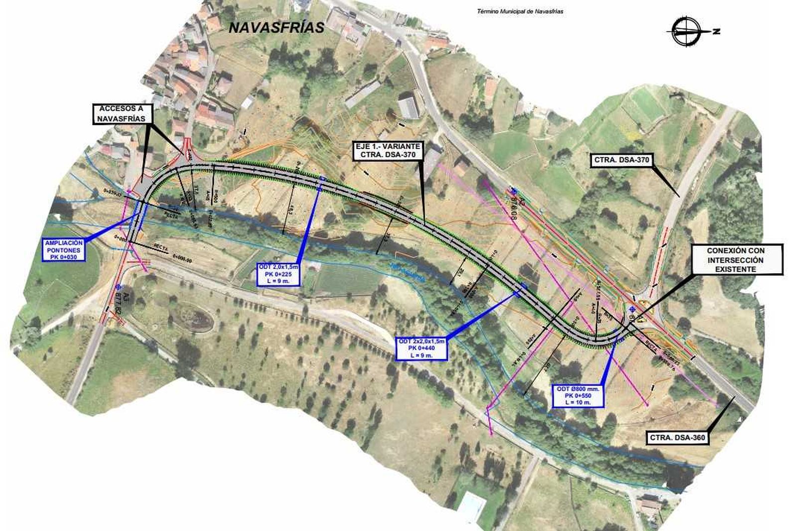 Proyecto de la variante de la DSA-370 de Navasfrías en la Diputación de Salamanca