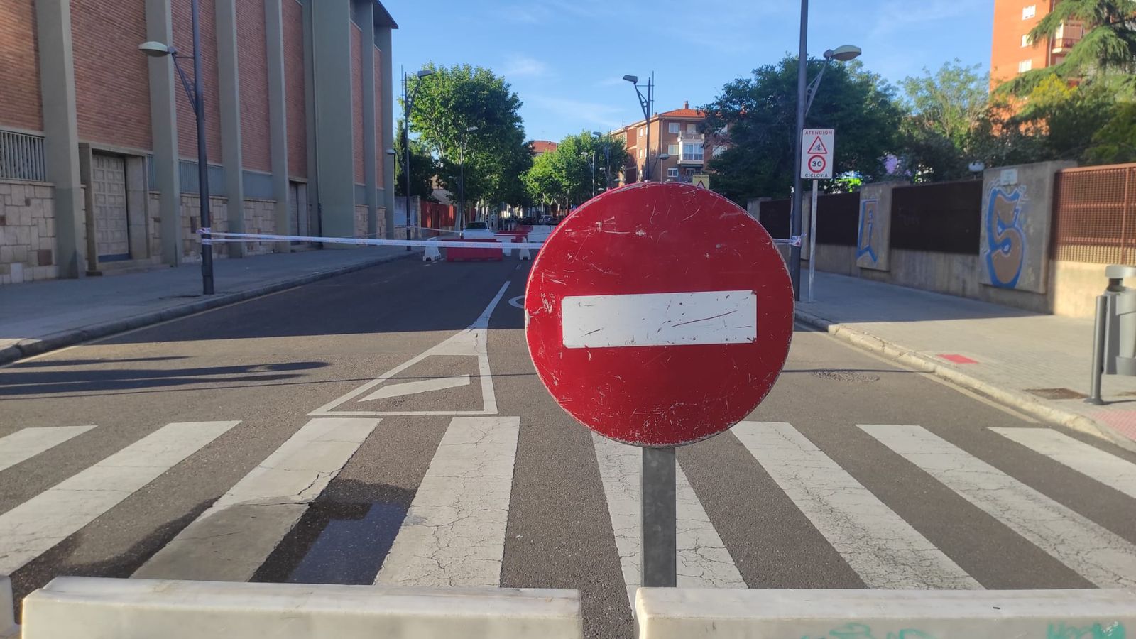 Imagen de la calle cortada