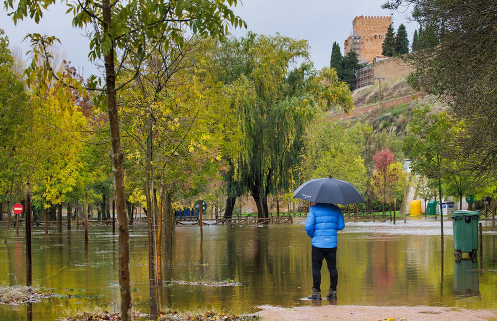 El río Águeda desbordado en Ciudad Rodrigo