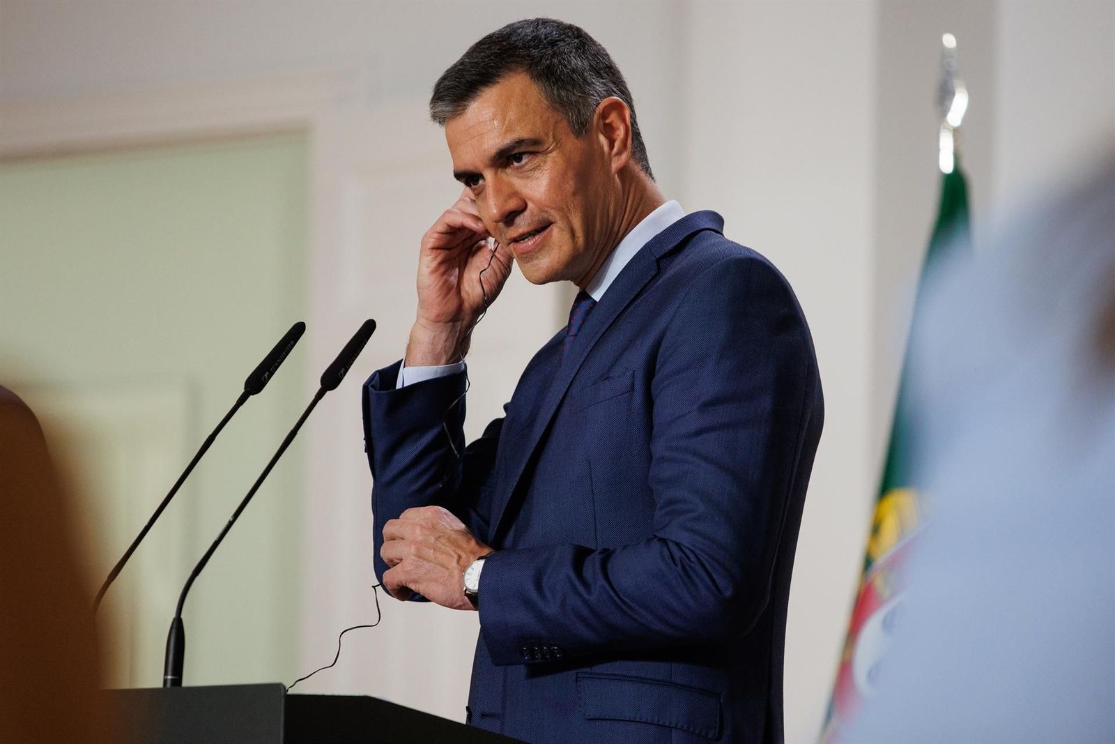 El presidente del Gobierno, Pedro Sánchez, comparece en Moncloa. Alejandro Martínez Vélez - Europa Press.