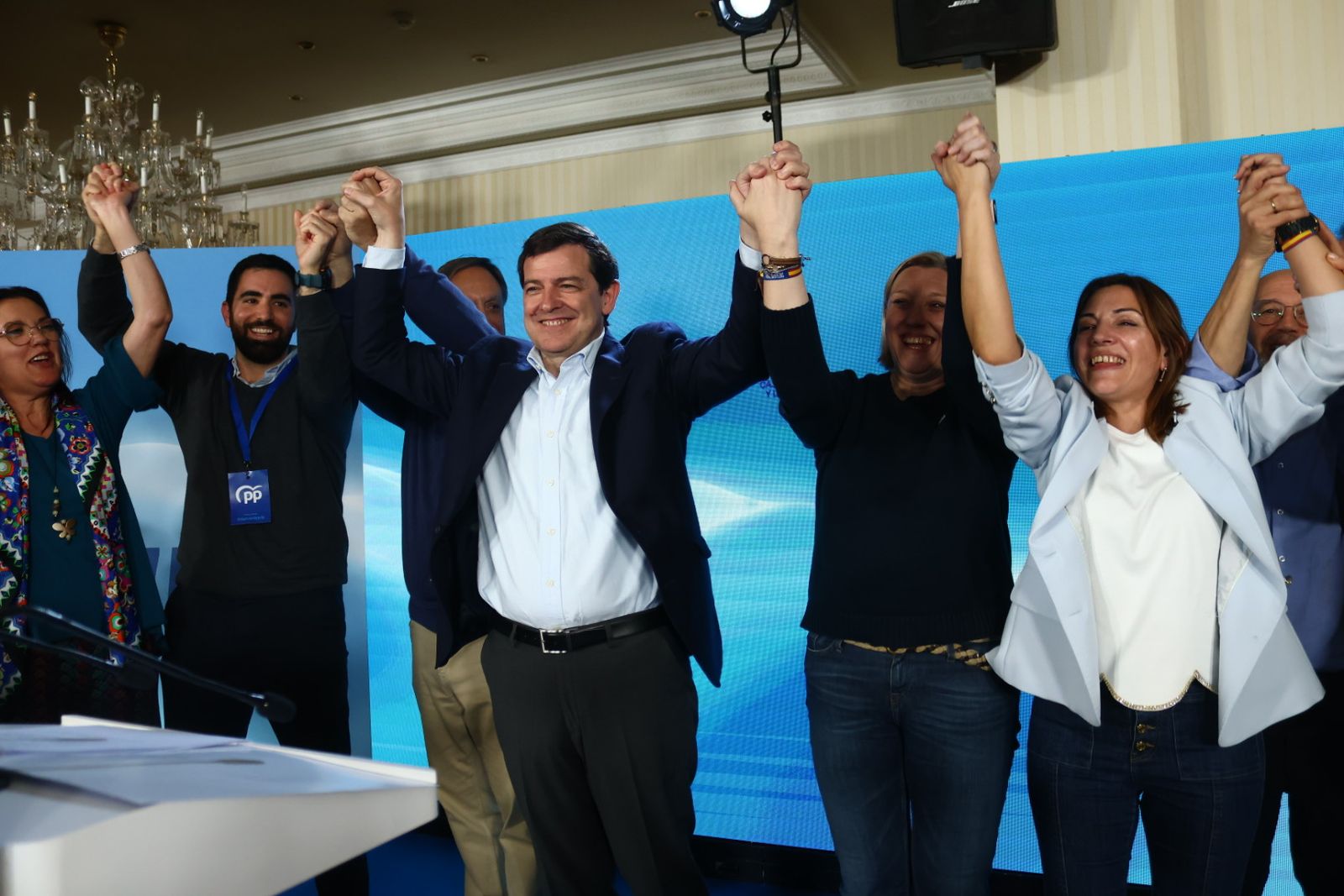 Mañueco celebra su triunfo en Salamanca en las Elecciones a las Cortes de Castilla y León 2026