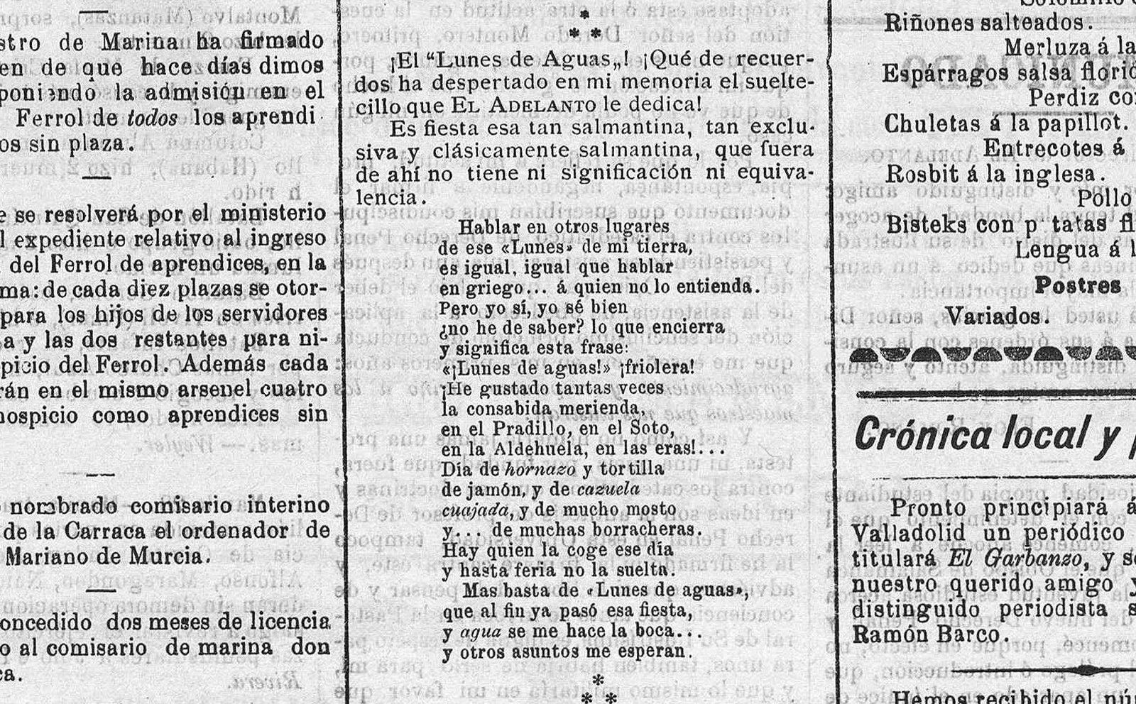 Poema de Ramón Barco publicado en 1897 en El Adelanto