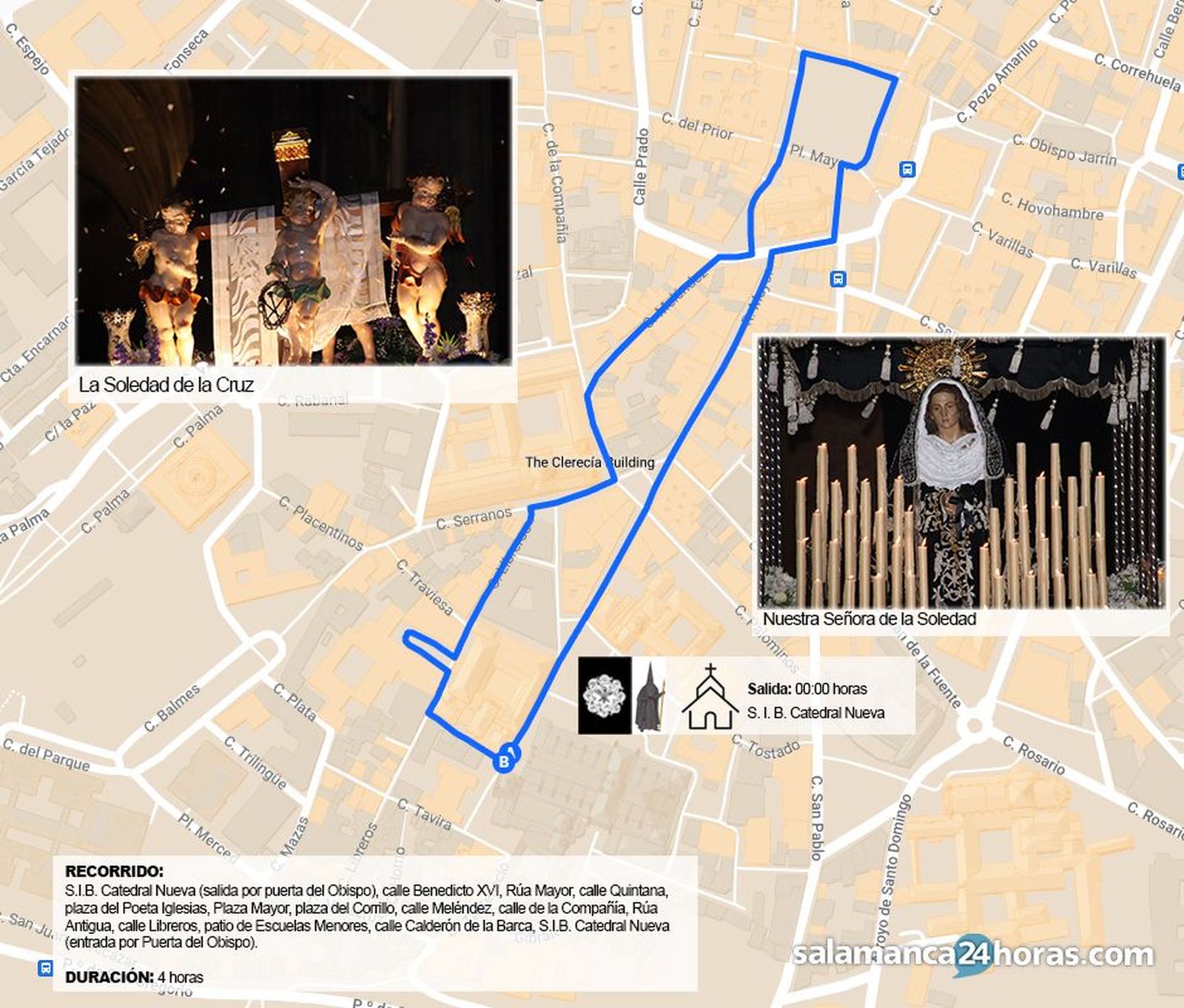 Recorrido procesión de la Soledad 2025