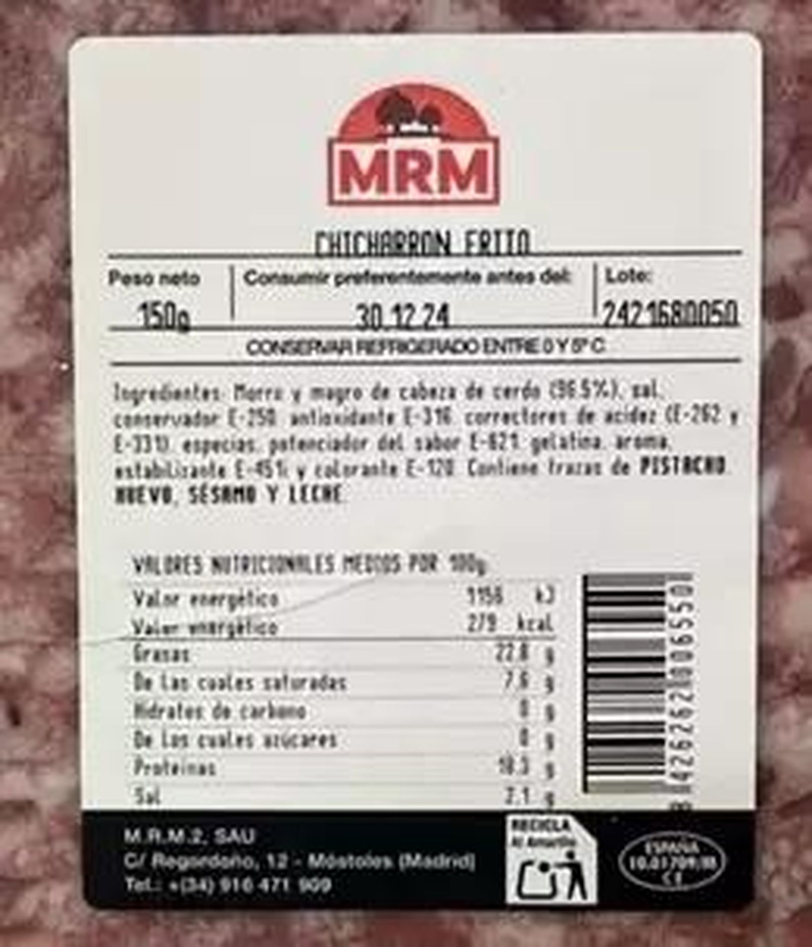 Imagen de uno de los productos afectados. - AESAN