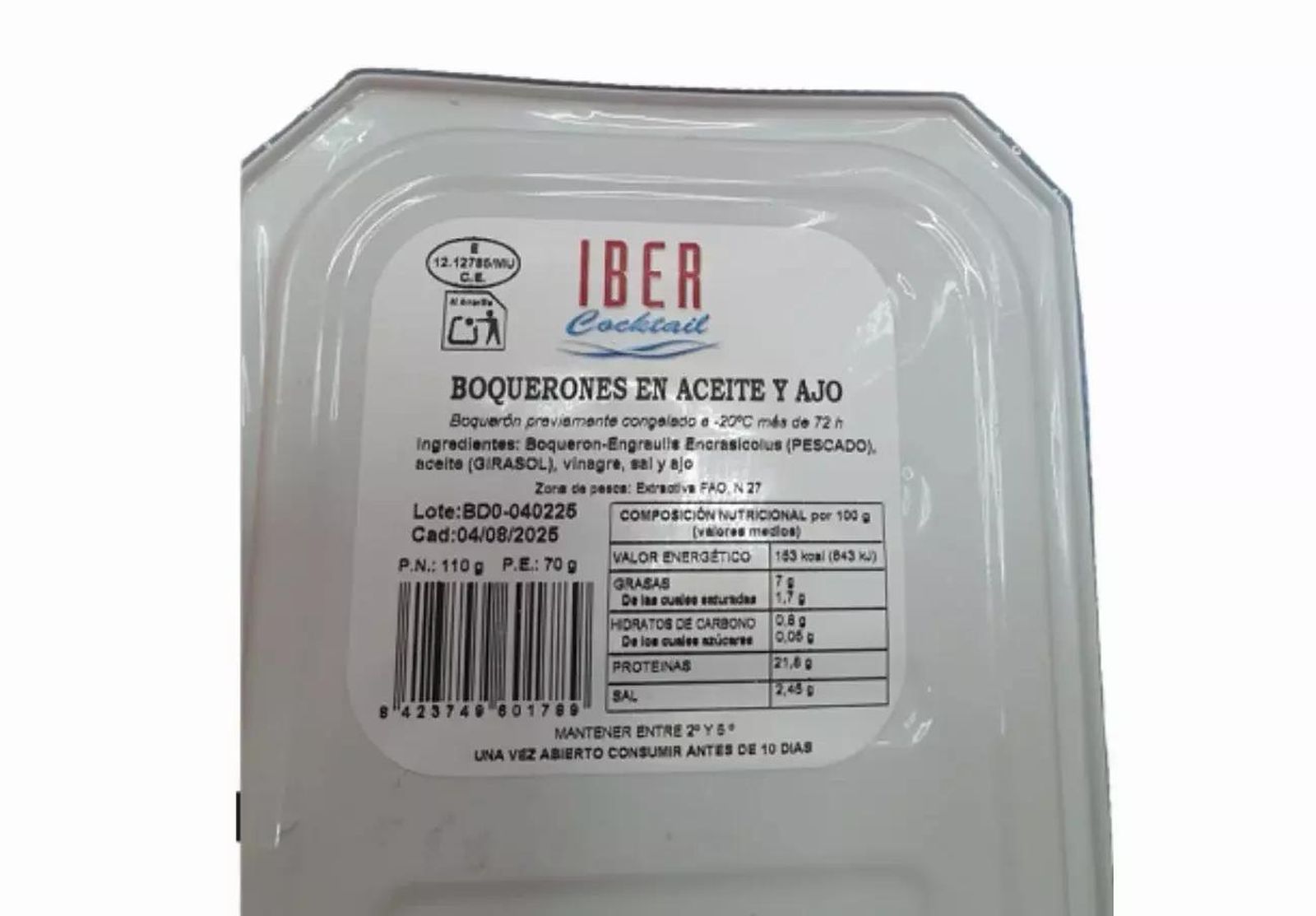 Alerta sanitaria por presencia de Listeria en boquerones en aceite y ajo de esta marca Alerta sanitaria por presencia de Listeria en boquerones en aceite y ajo de esta marca