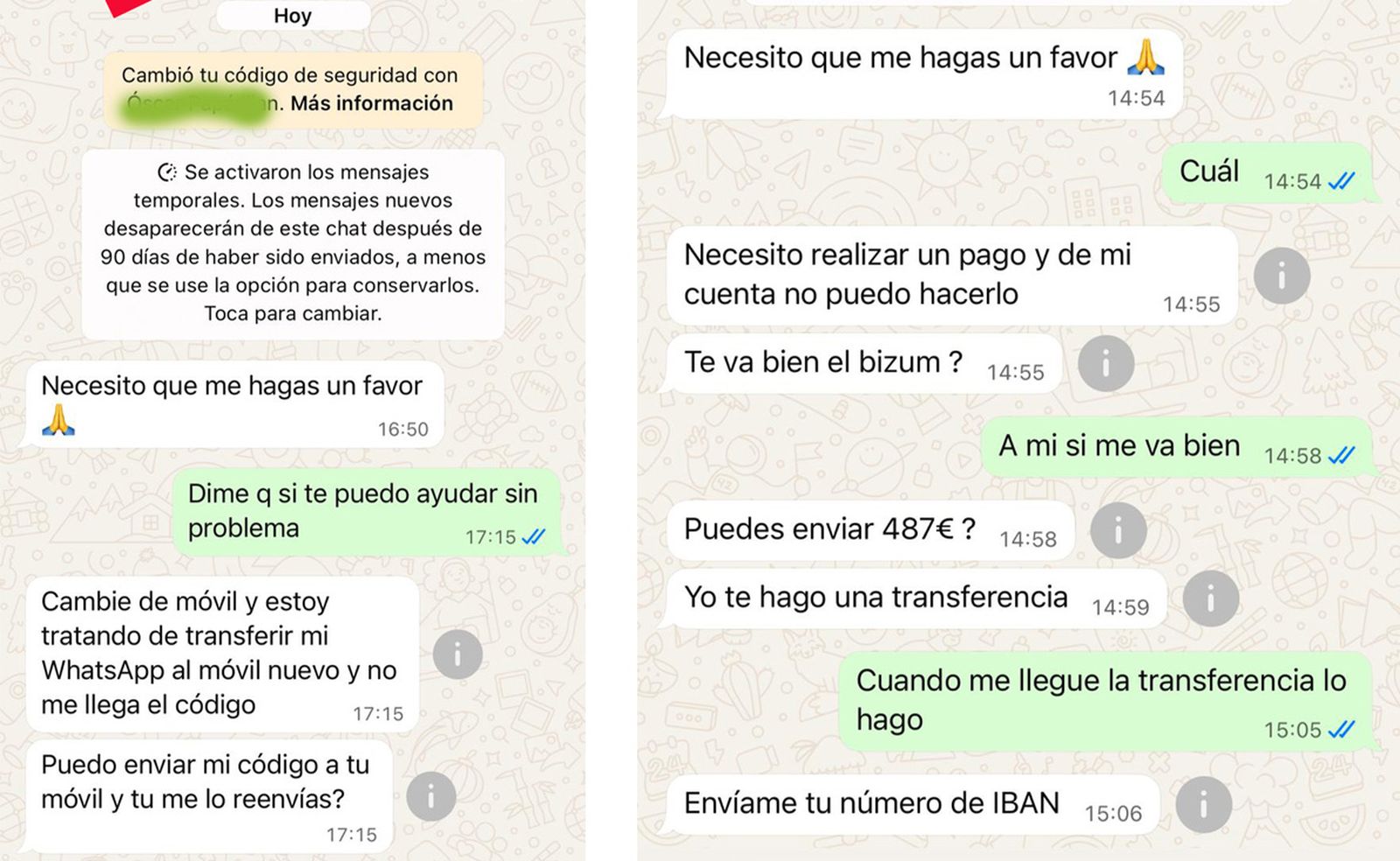 Pantallazos de algunas de las estafas de las últimas horas a zamoranos que se han difundido por redes sociales