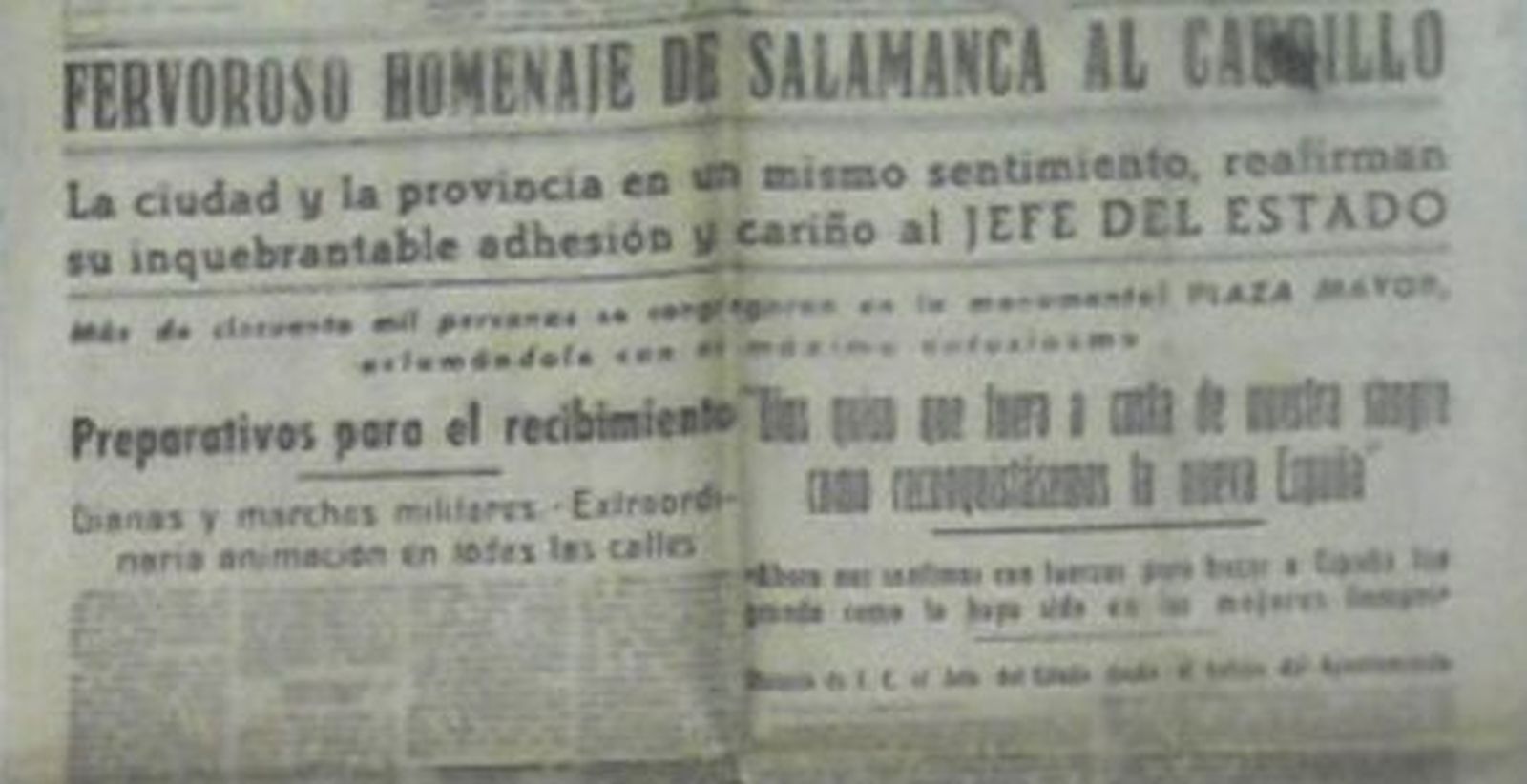 El adelanto a 8 de mayo de 1954, en la llegada de Francisco Franco