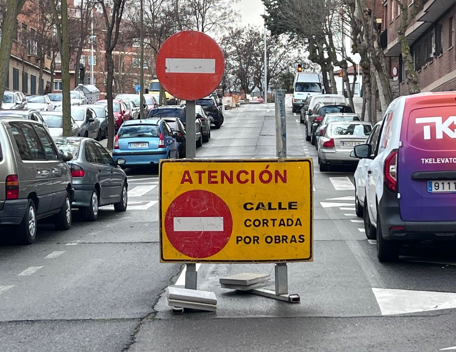 Cortes de tráfico. Foto de archivo