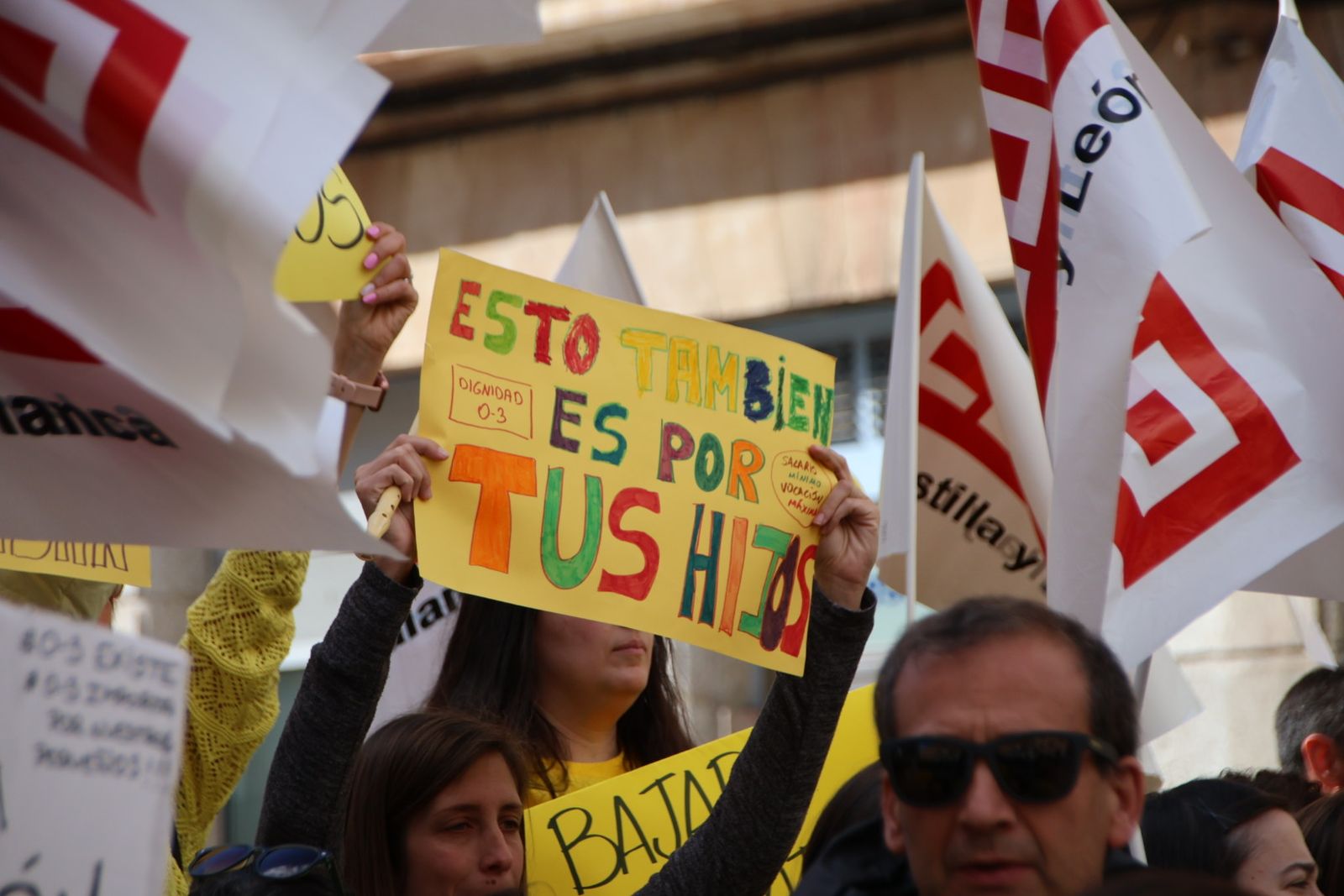 Concentración en la huelga de Educación Infantil