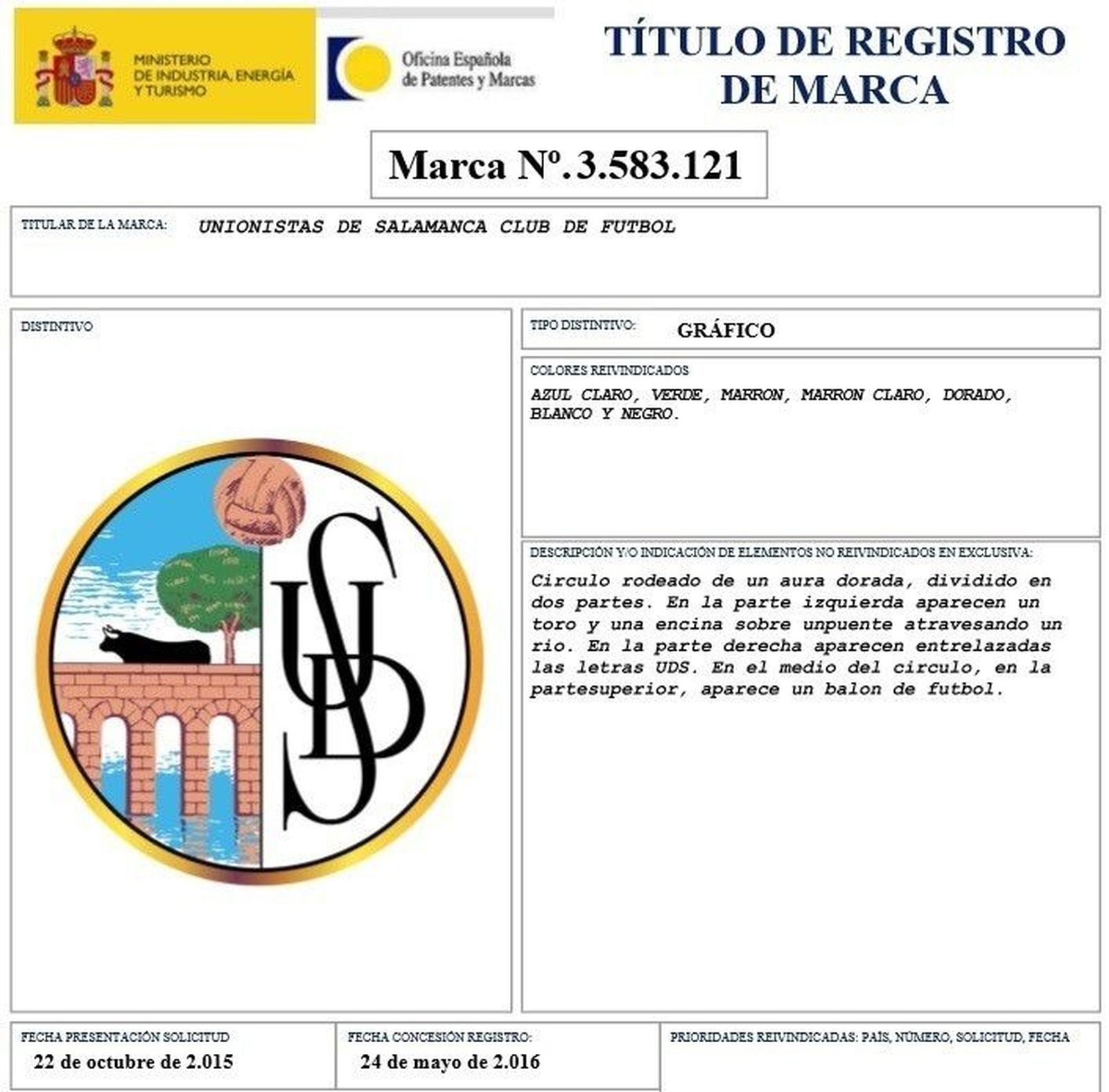 Unionistas protege el futuro uso del escudo de la UDS