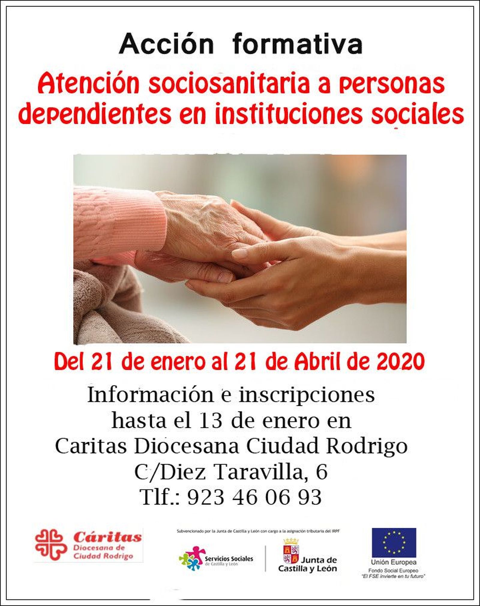 ACCION FORMATIVA ATENCION SOCIOSANITARIA 2020