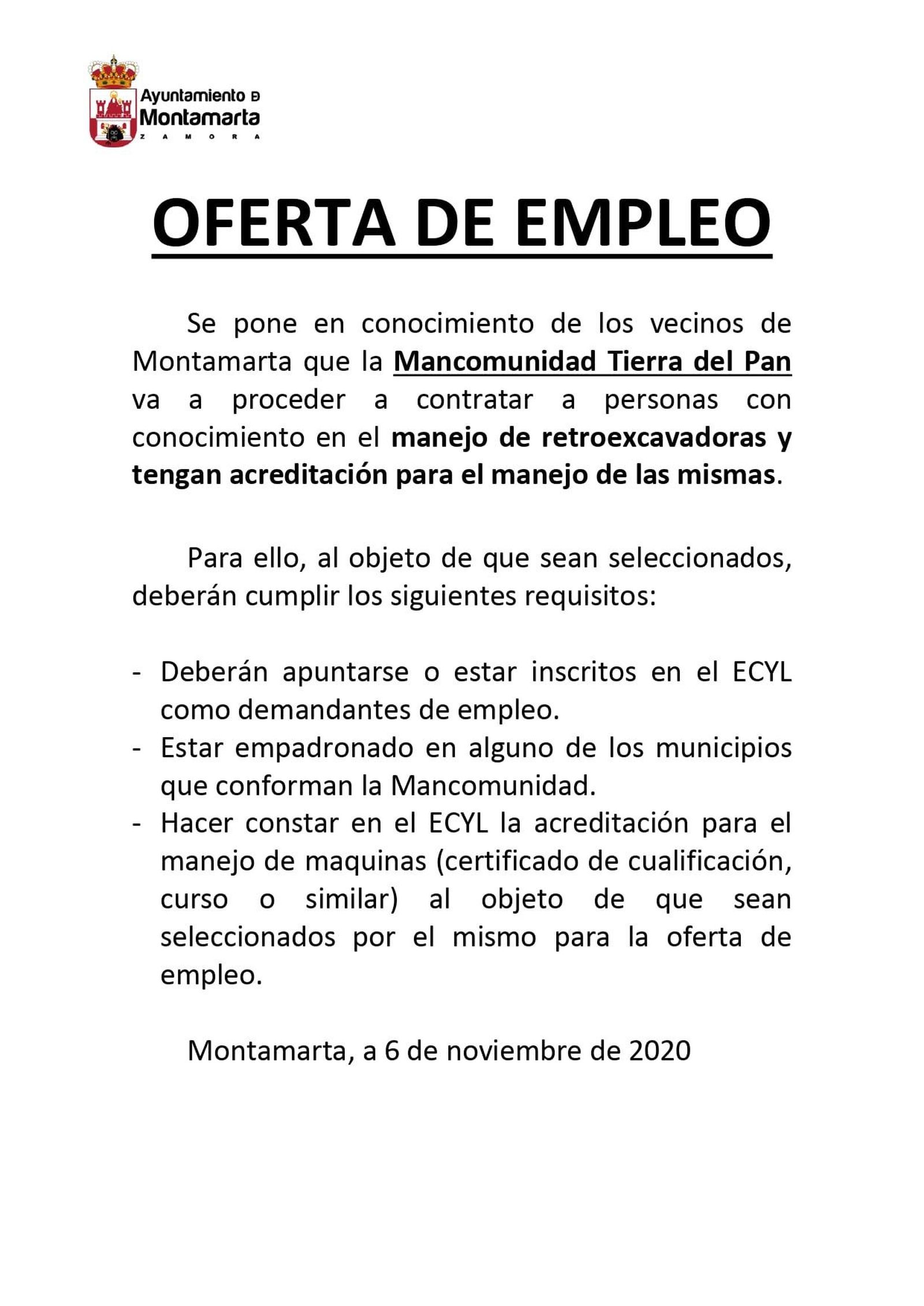 Montamarta oferta empleo