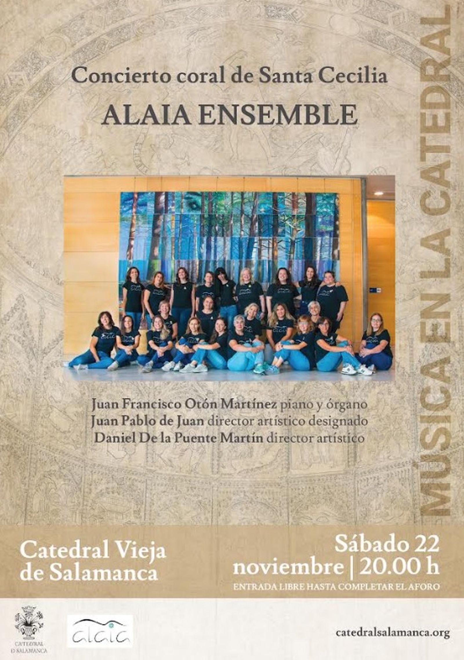 Cartel del concierto coral de Santa Cecilia en la Catedral Vieja