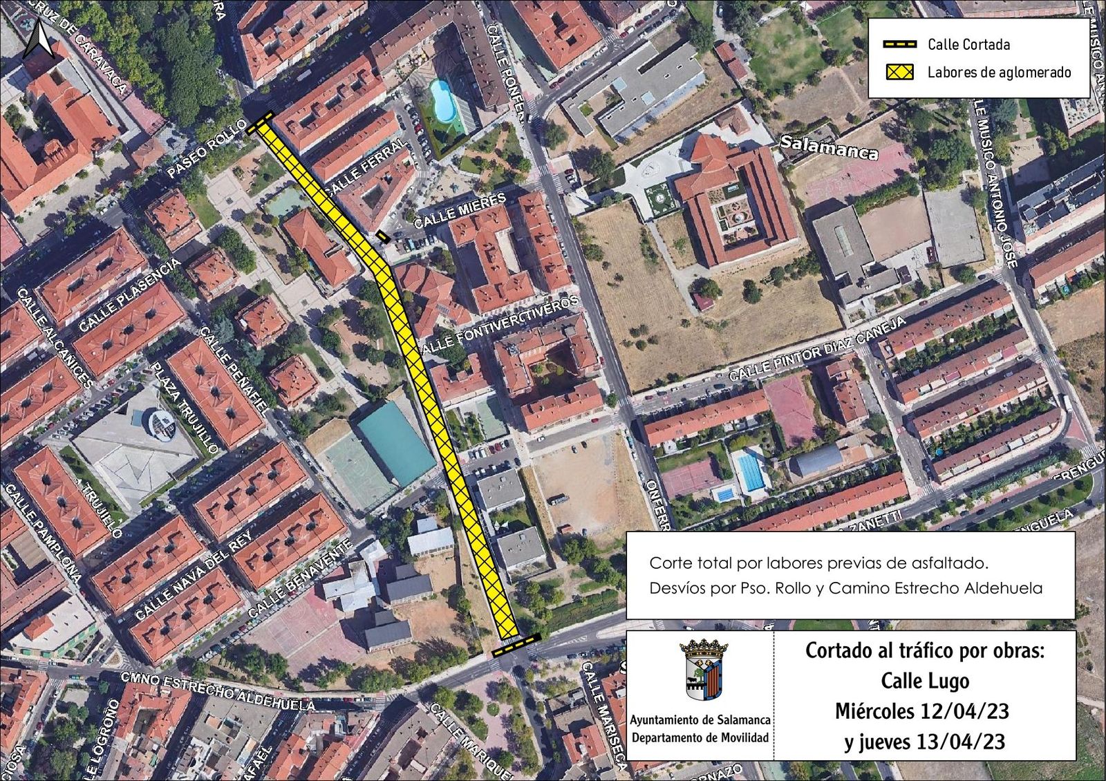 Cortada al tráfico la calle Lugo por obras en el firme