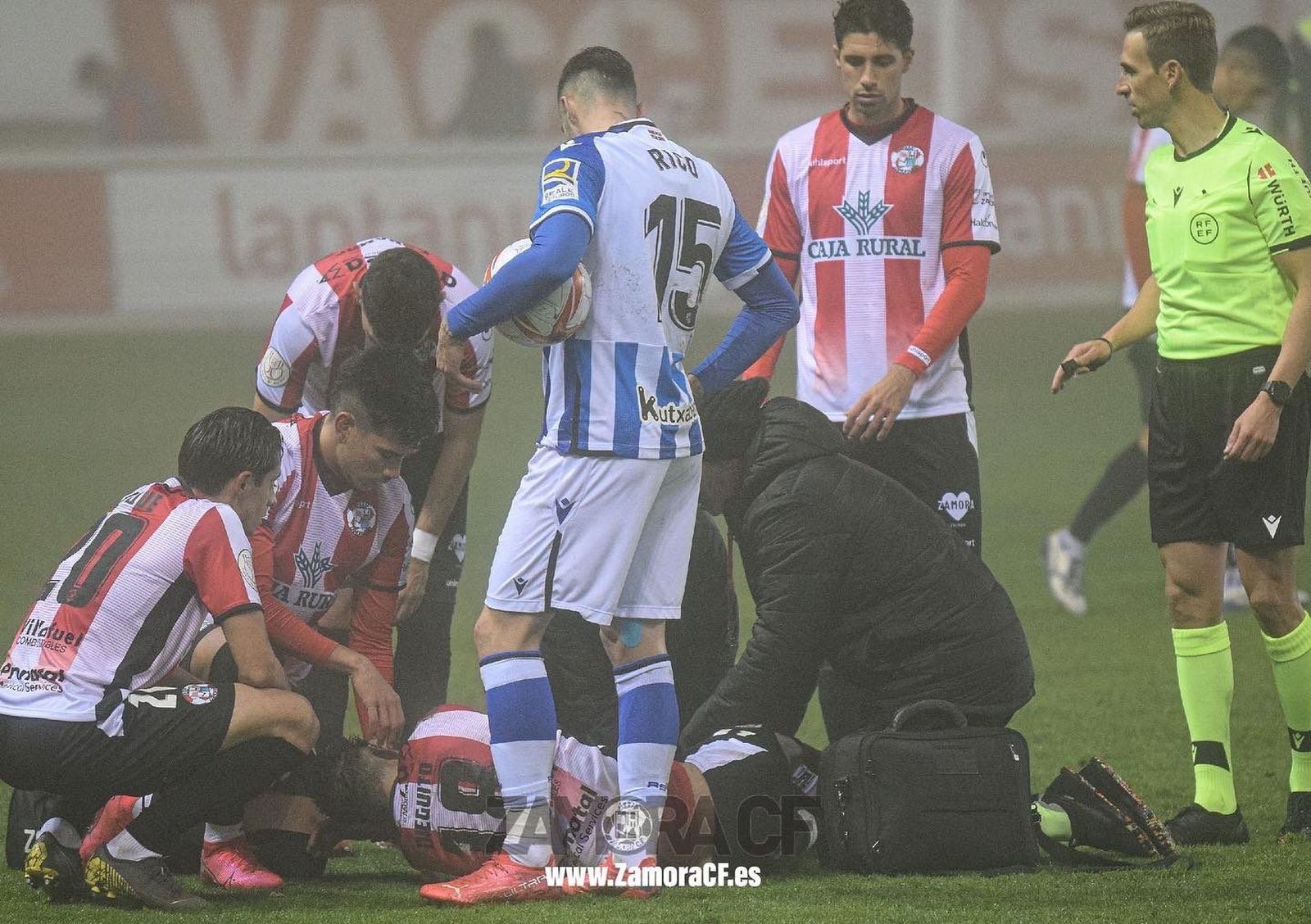 Diego Hernández, lesionado ante la Real Sociedad / FOTO ZAMORA CF