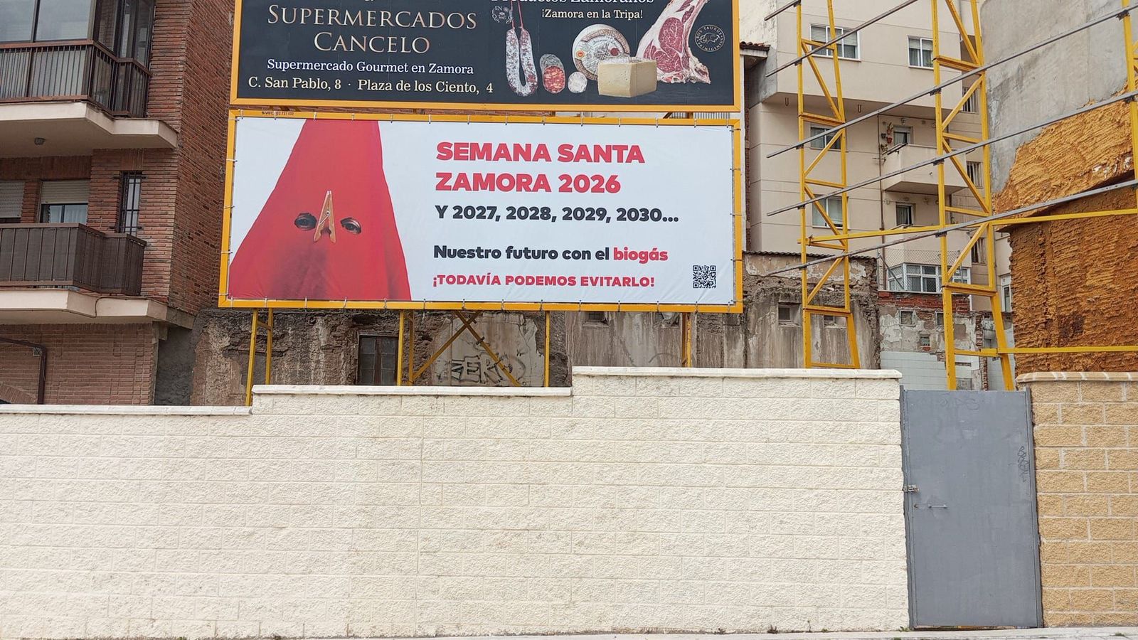 Valla publicitaria Stop Biogás Zamora