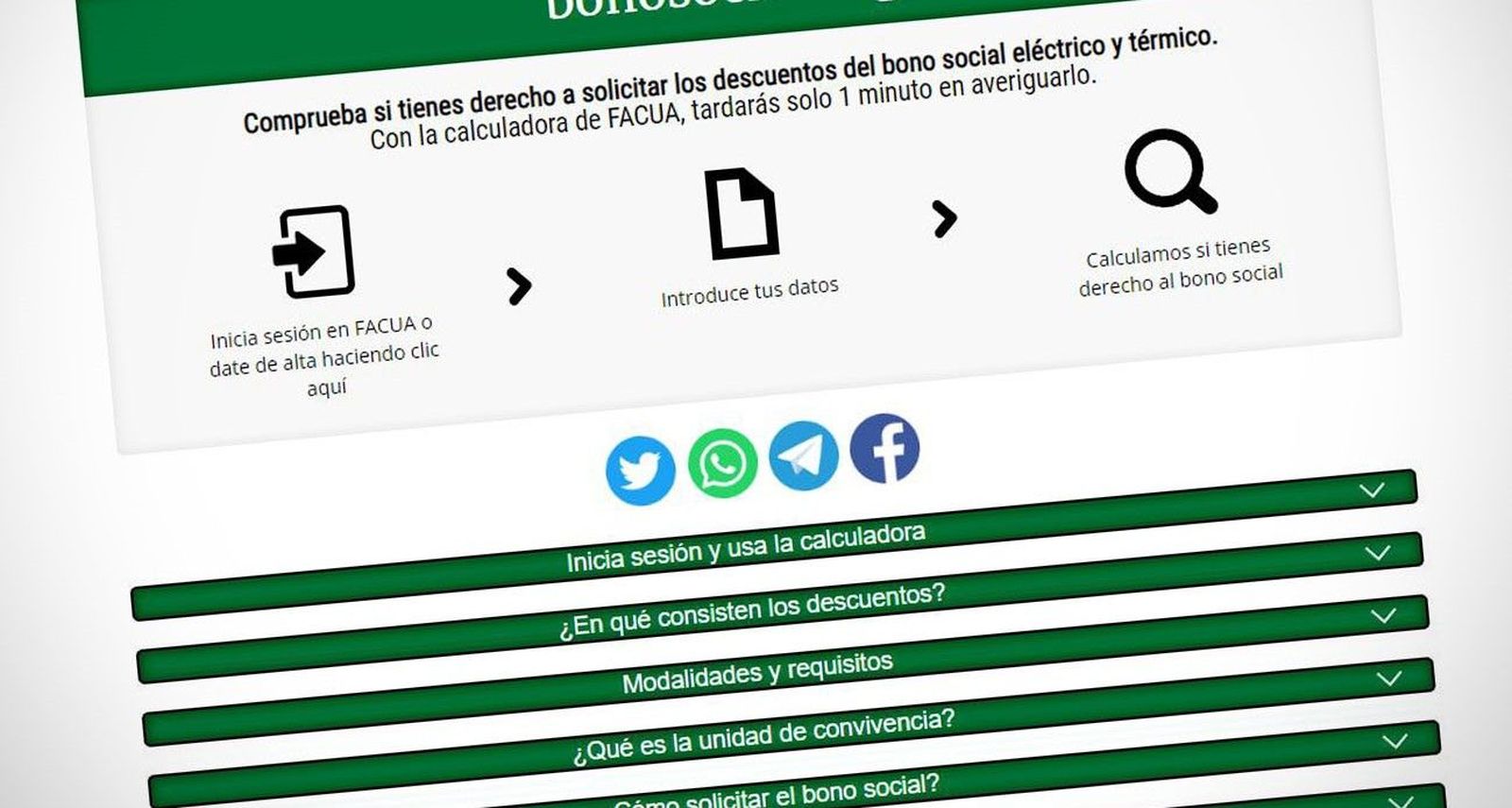 Una captura de la propia página Facua