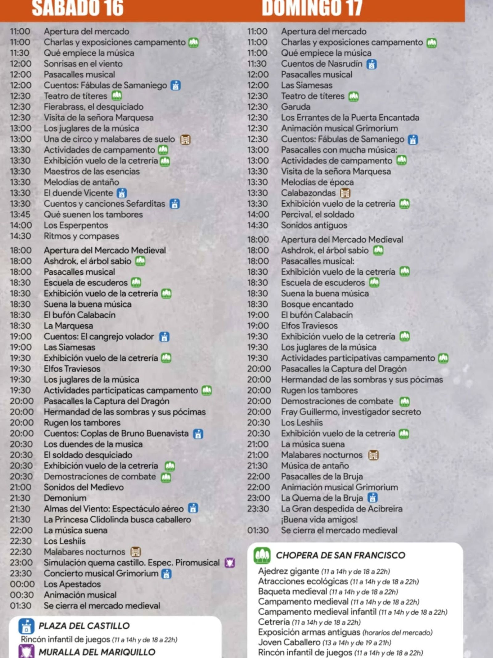 Programa sábado y domingo
