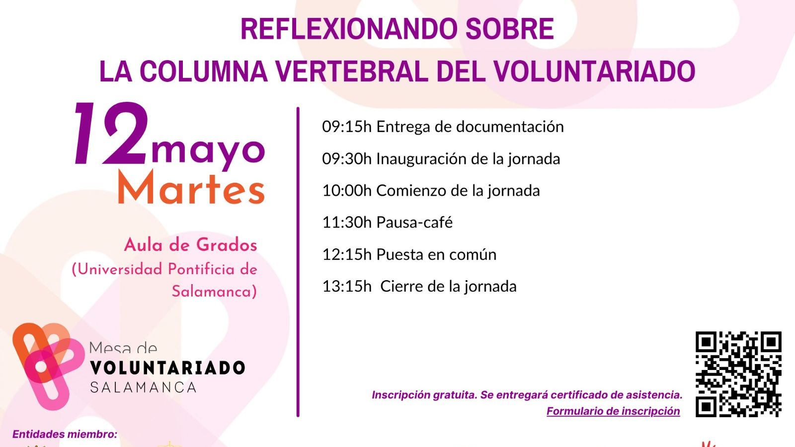Cartel de la mesa de voluntariado de Salamanca