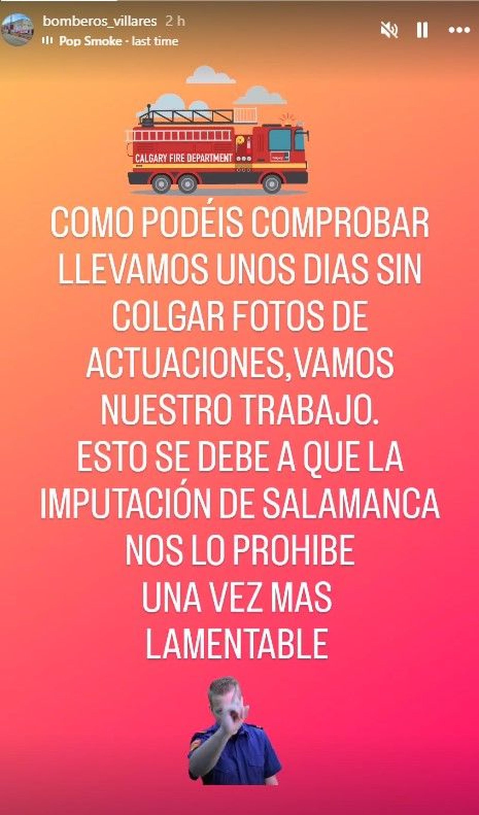 Bomberos villares historia instagram 