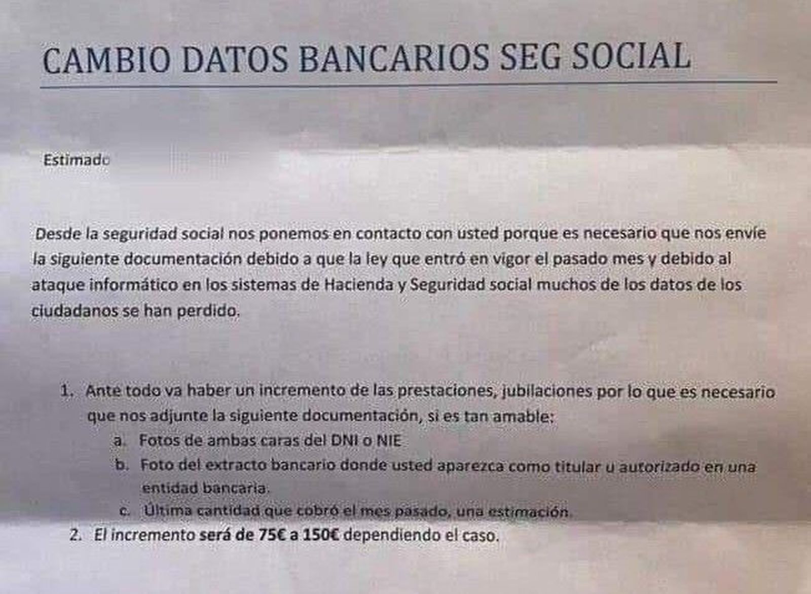 "Nosotros no te hemos enviado esta carta": la Seguridad Social alerta sobre esta modalidad de estafa "Nosotros no te hemos enviado esta carta": la Seguridad Social alerta sobre esta modalidad de estafa