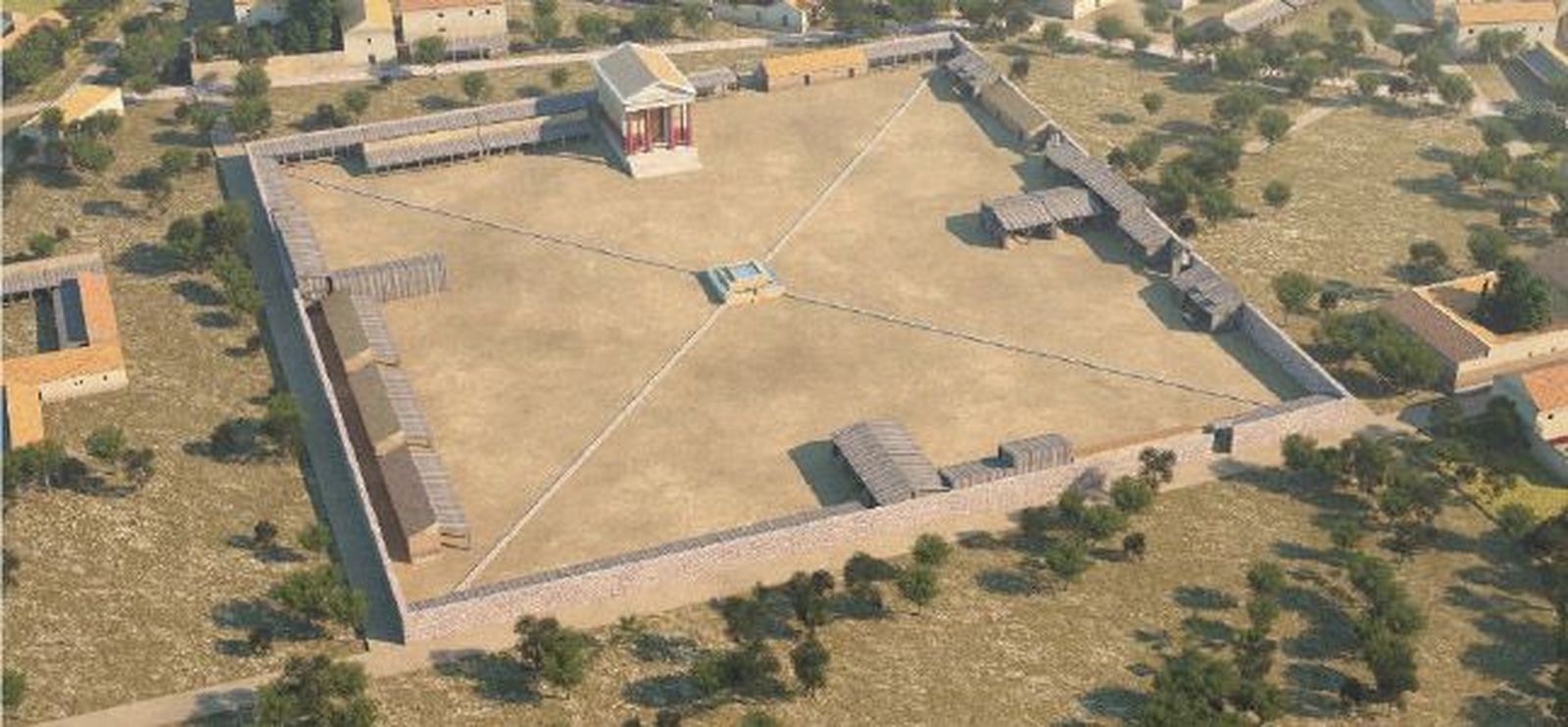 Reconstrucción del foro pecuario de Confloenta