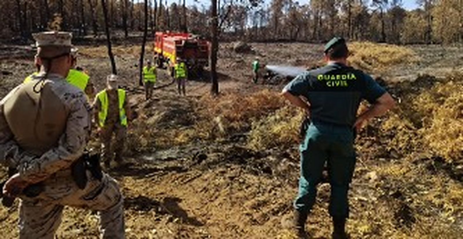 Guardia Civil e Infantería de Marina sofocan un foco en El Payo