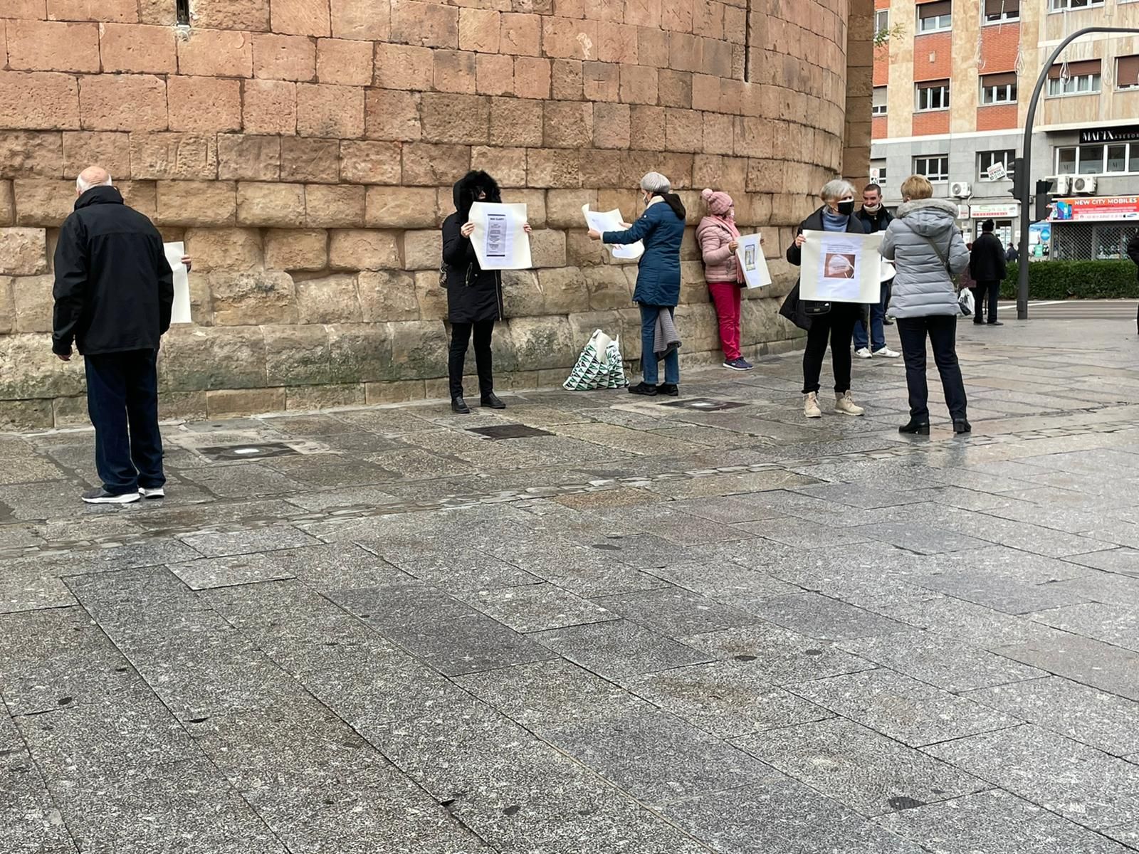 Imagen de los negacionistas en la Puerta de Zamora