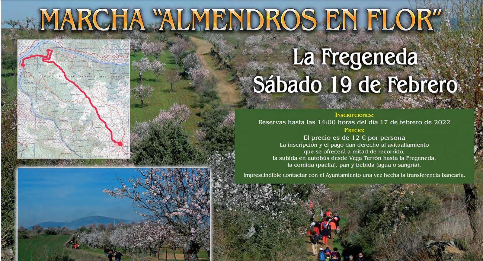 La marcha 'Almendros en Flor' de la Fregeneda llega este sábado.