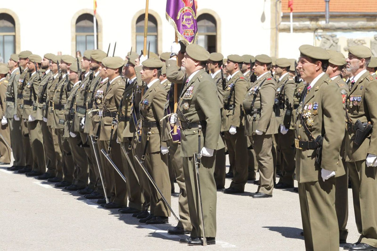 Parada militar con jura de bandera civil.