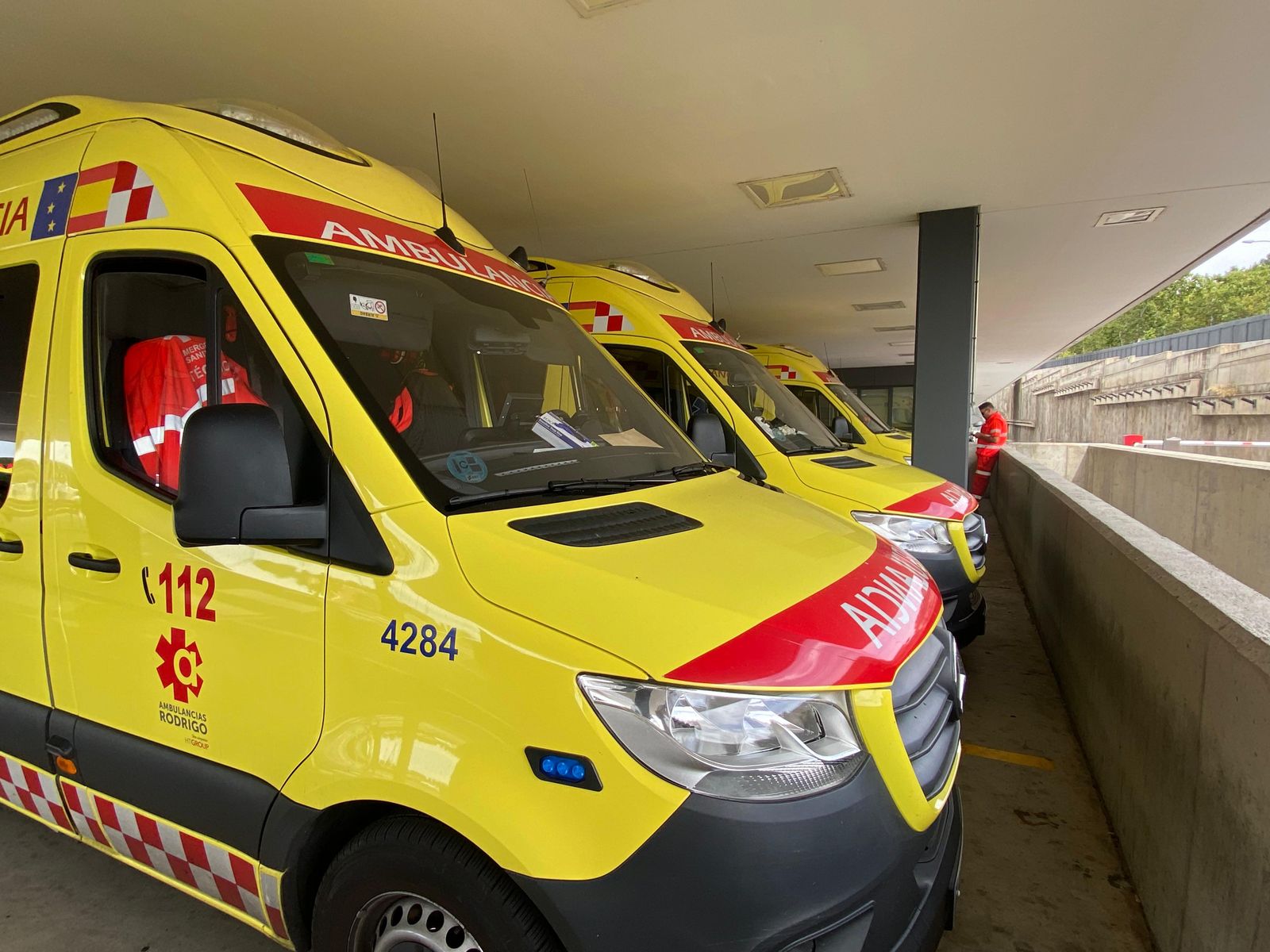Ambulancia Sacyl. Foto de archivo en Salamanca