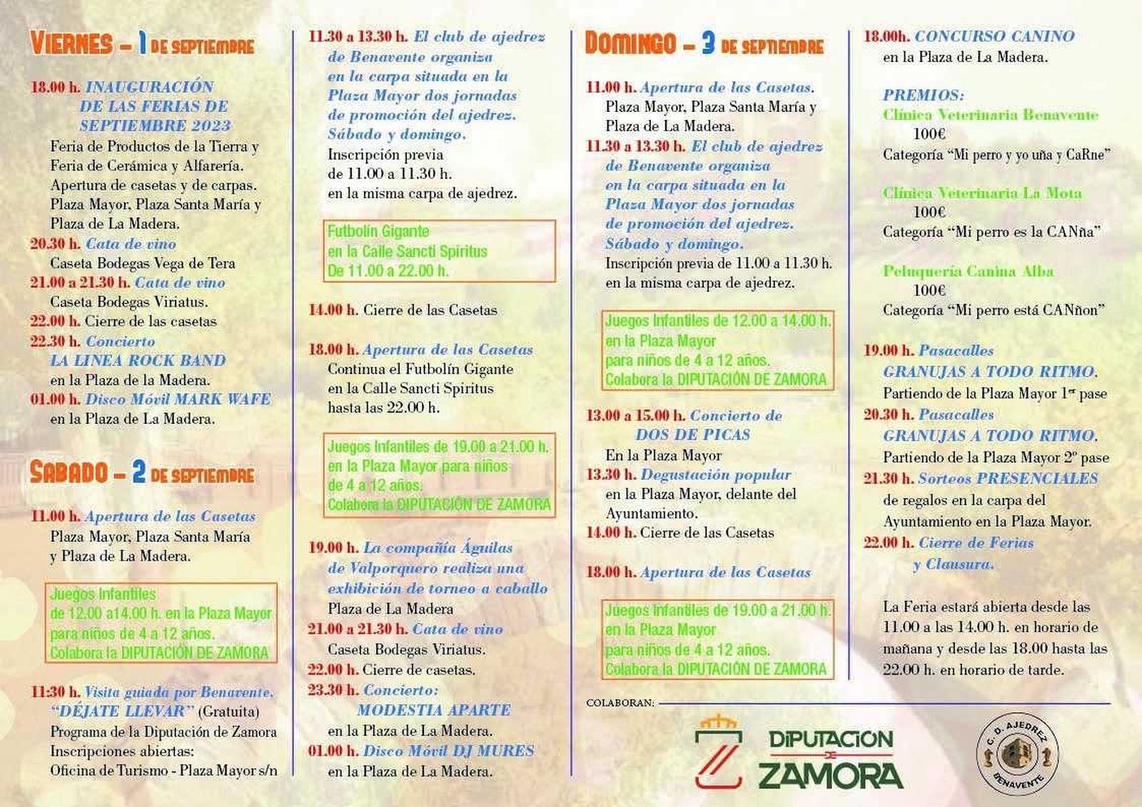 Programa de las Ferias de septiembre 2