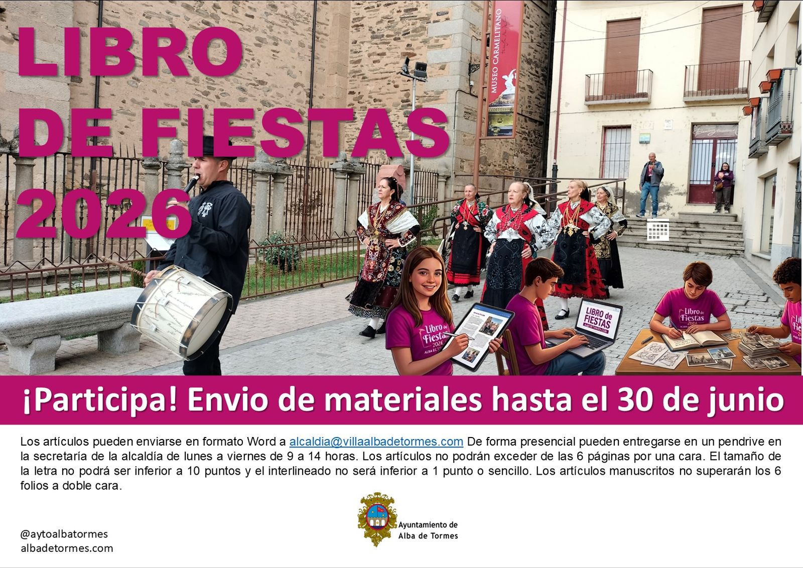 Cartel de la participación en el libro de fiestas de Alba de Tormes