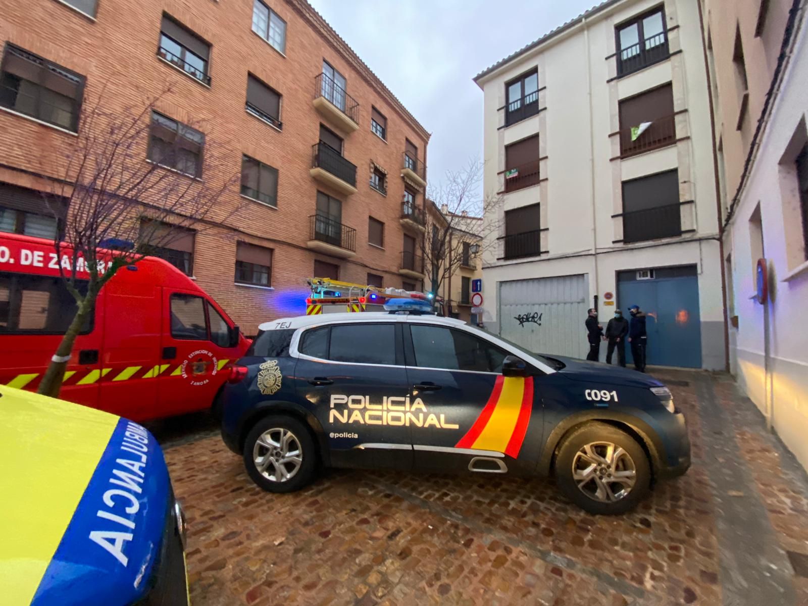 Patrulla de Policía Nacional, en la calle Misericordia