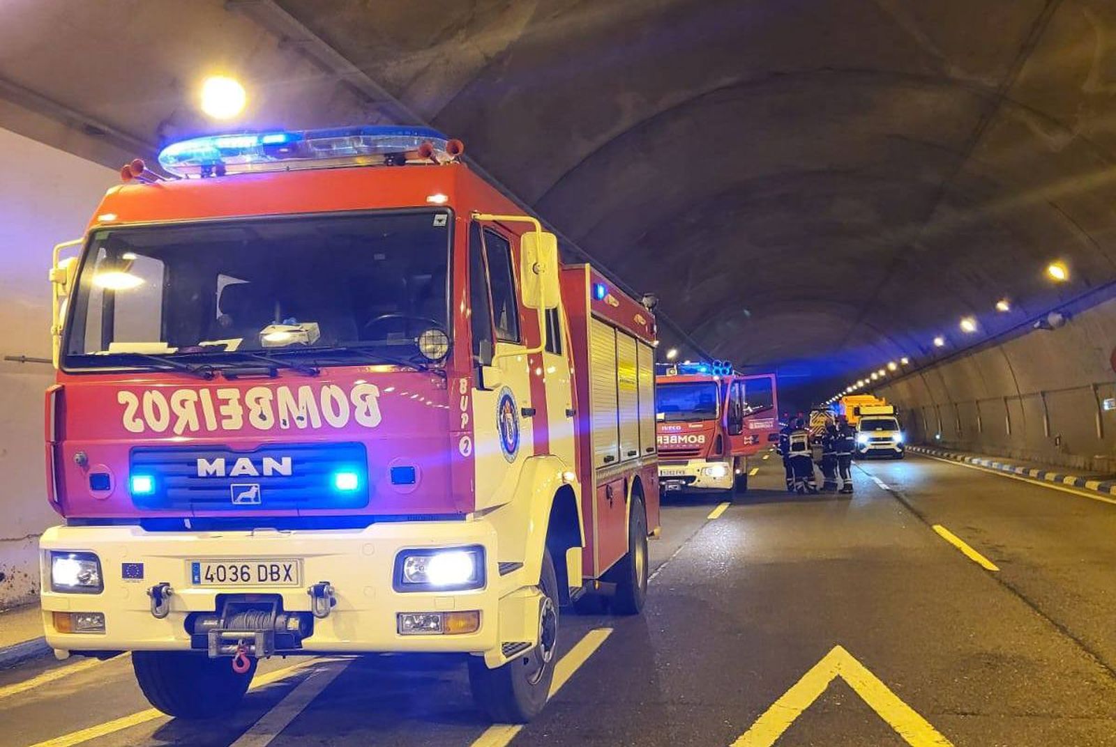 Simulacro en el túnel de La Canda