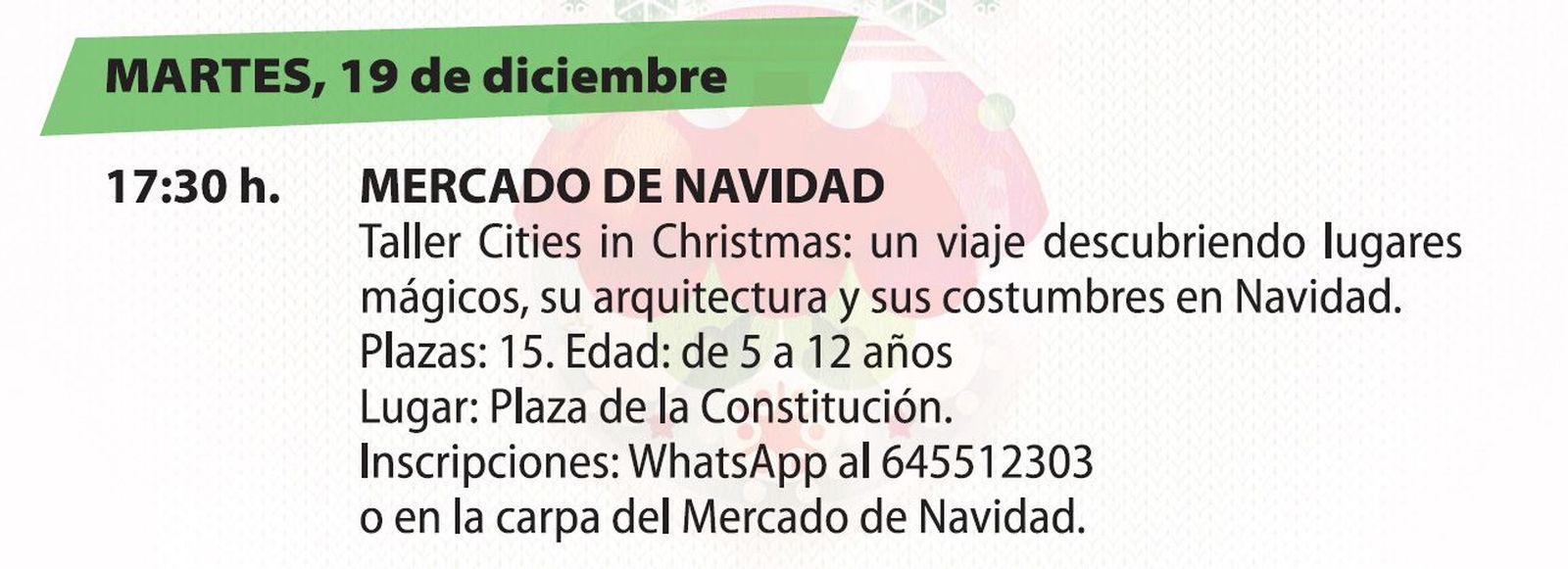 Programa de Navidad martes 19 de diciembre