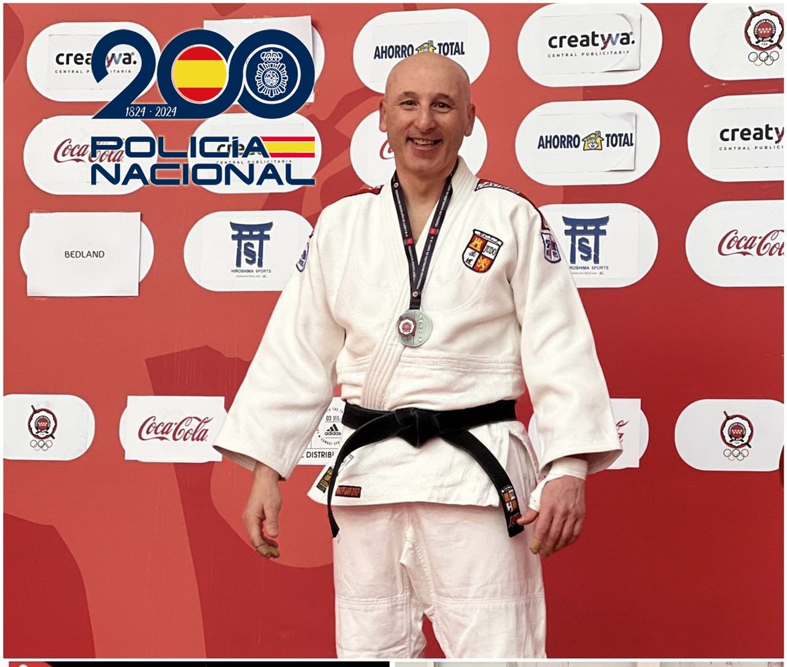El agente Santos Joaquín Rodríguez, destinado en la Comisaría Provincial, ha obtenido la medalla de plata en la Supercopa de España de Veterano de Judo