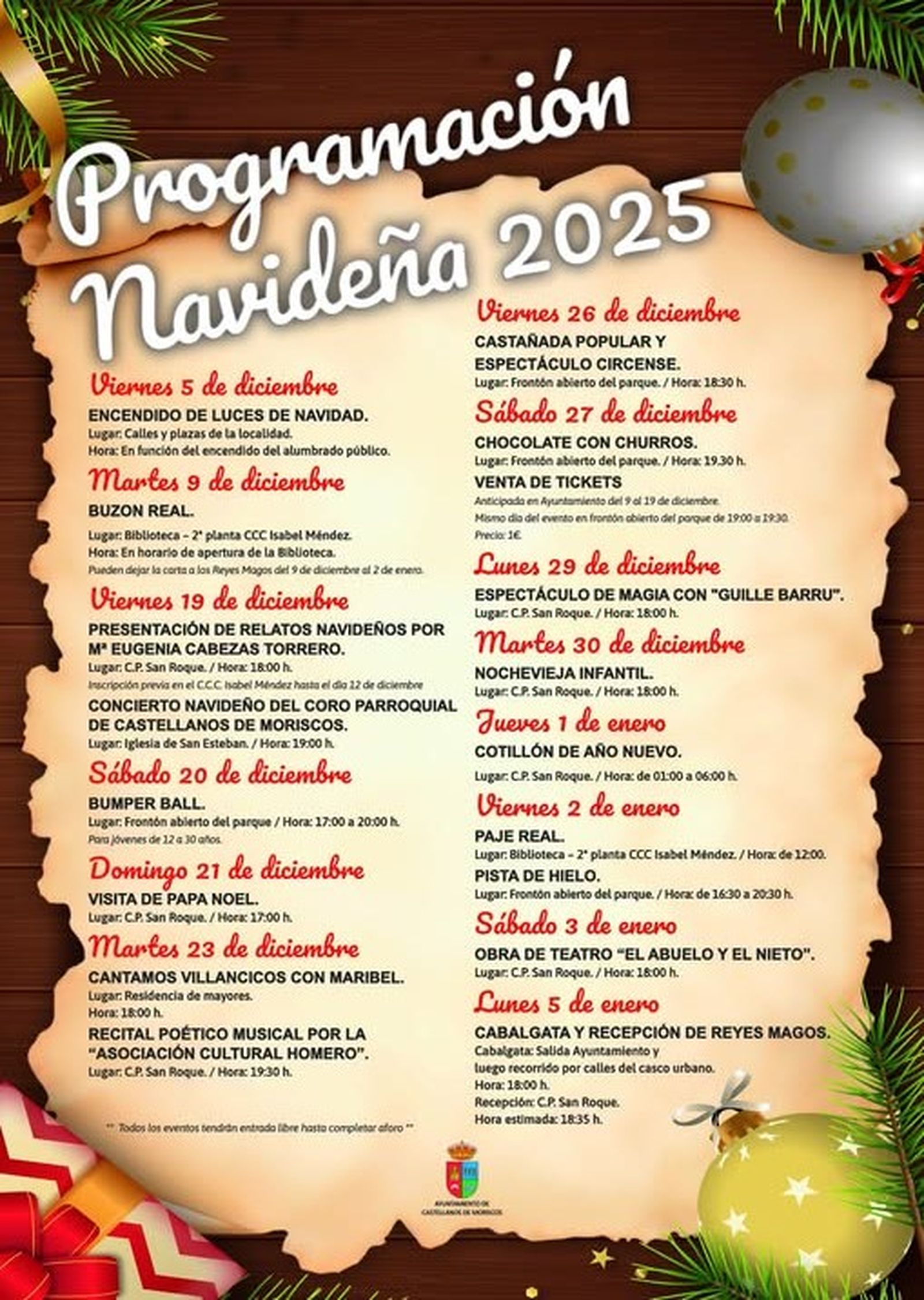 Programa navidad Castellanos de Moriscos